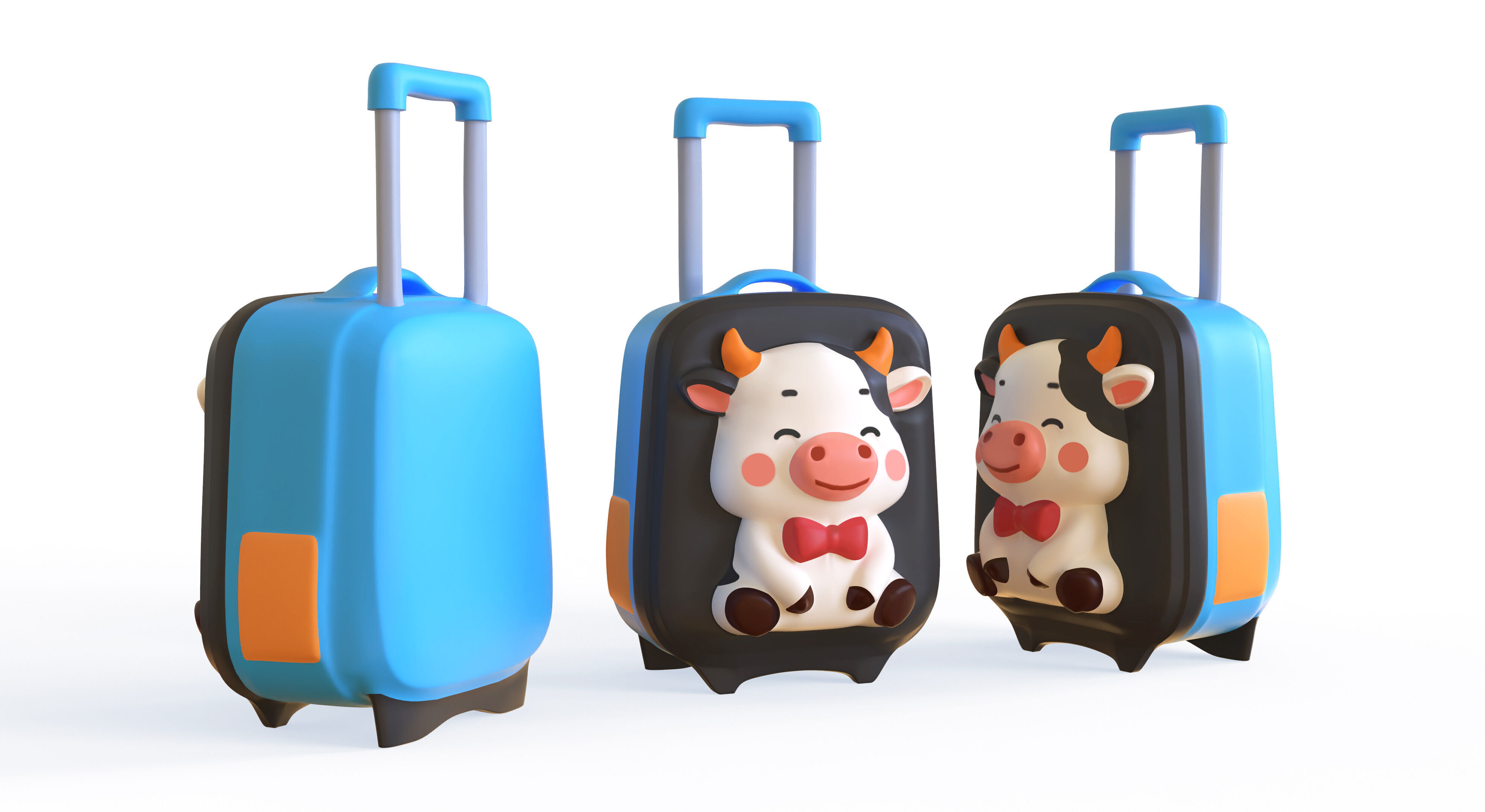 Low Poly - Suitcase Cow  Low-poly 3D model_2