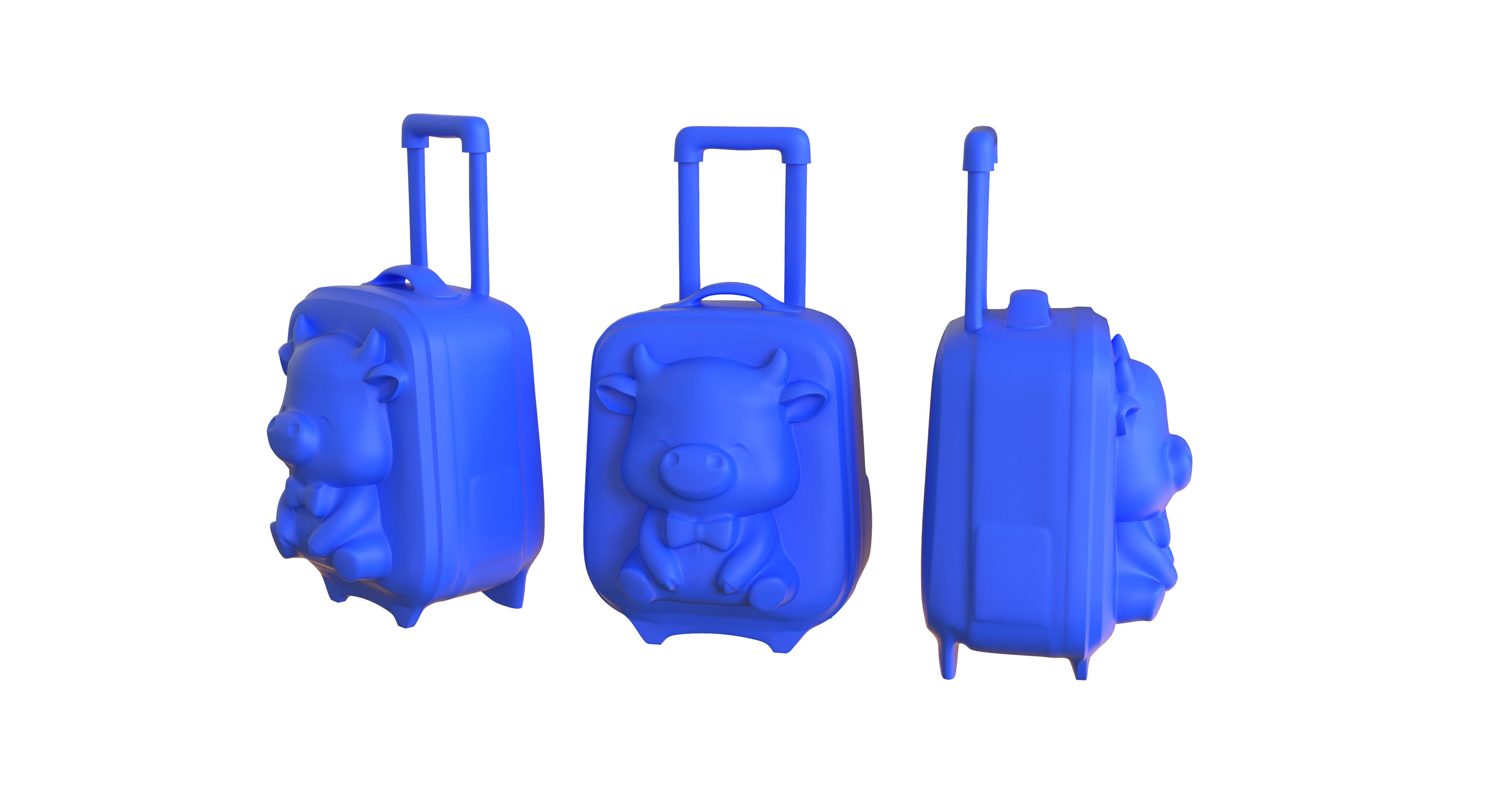 Low Poly - Suitcase Cow  Low-poly 3D model_9