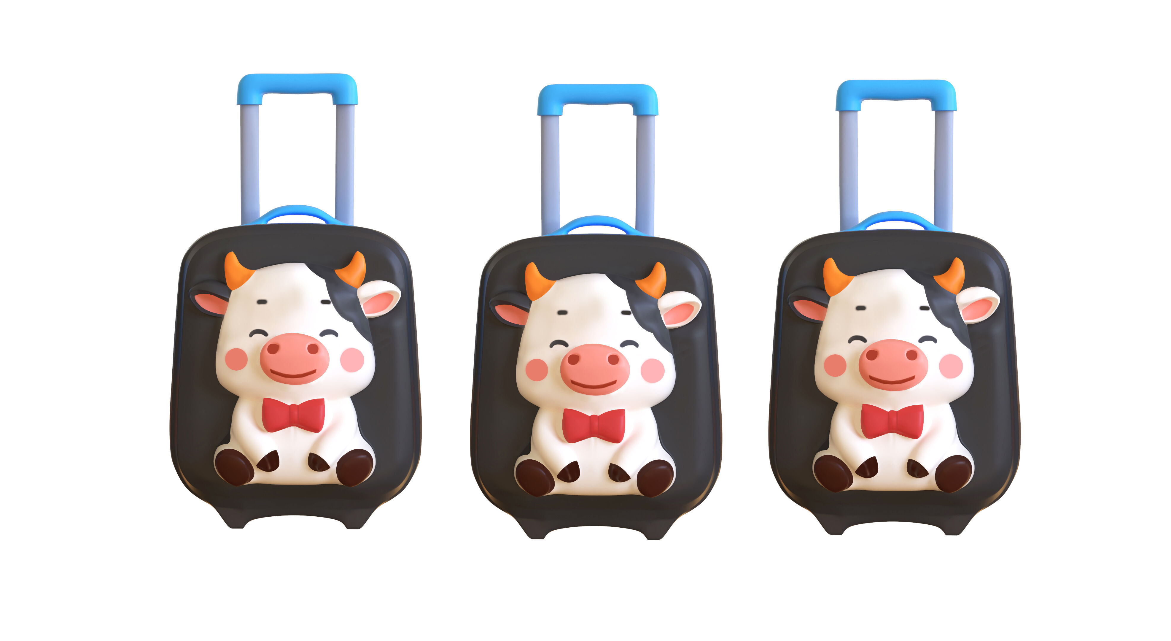 Low Poly - Suitcase Cow  Low-poly 3D model_3