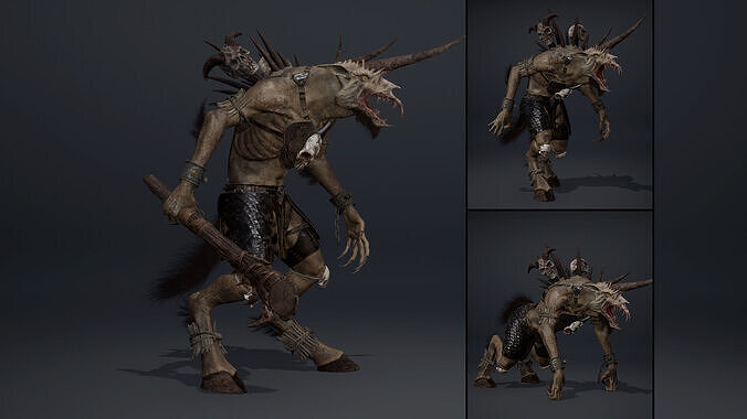 Ashen Barbarian Arm2 Low-poly 3D model