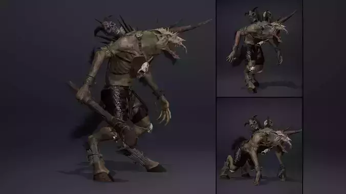 Ashen Barbarian Arm2 Low-poly 3D model