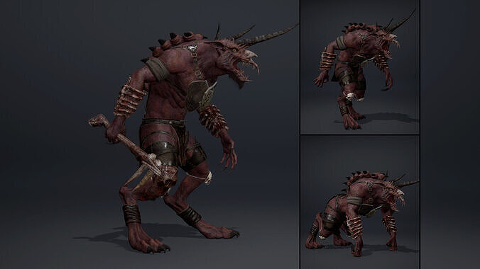 Ashen Barbarian Arm1 Brutal Low-poly 3D model