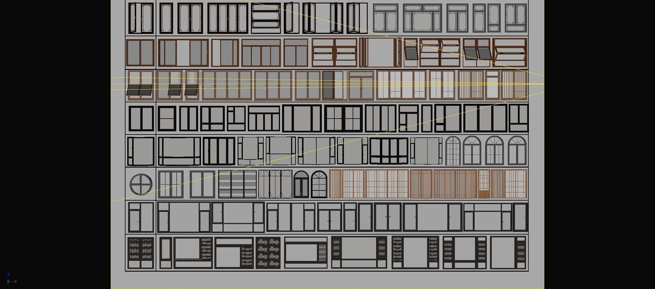 Window Set Combo 3D model_1