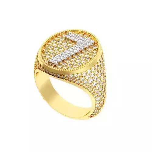 Letter 7 HIP HOP RING