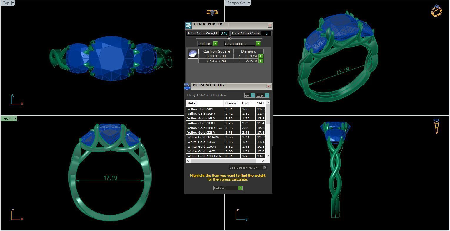ROUND DIAMOND RING CAD-125 3D model_13