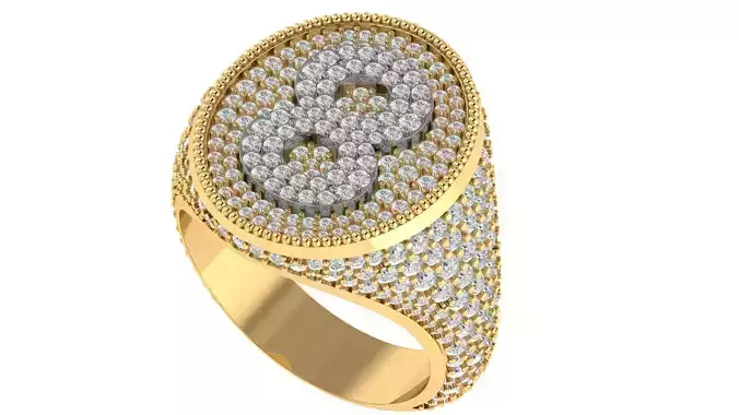 Letter 8 HIP HOP RING