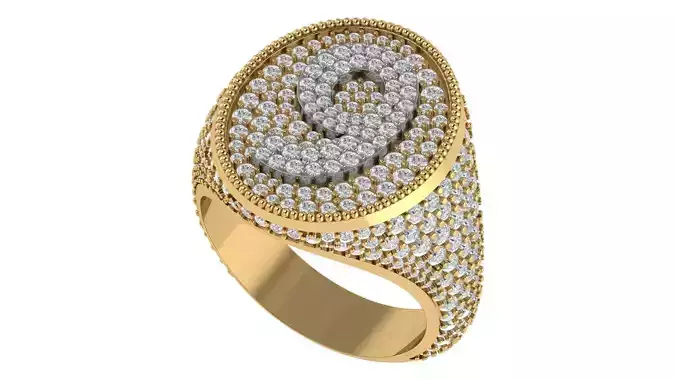 Letter 9 HIP HOP RING