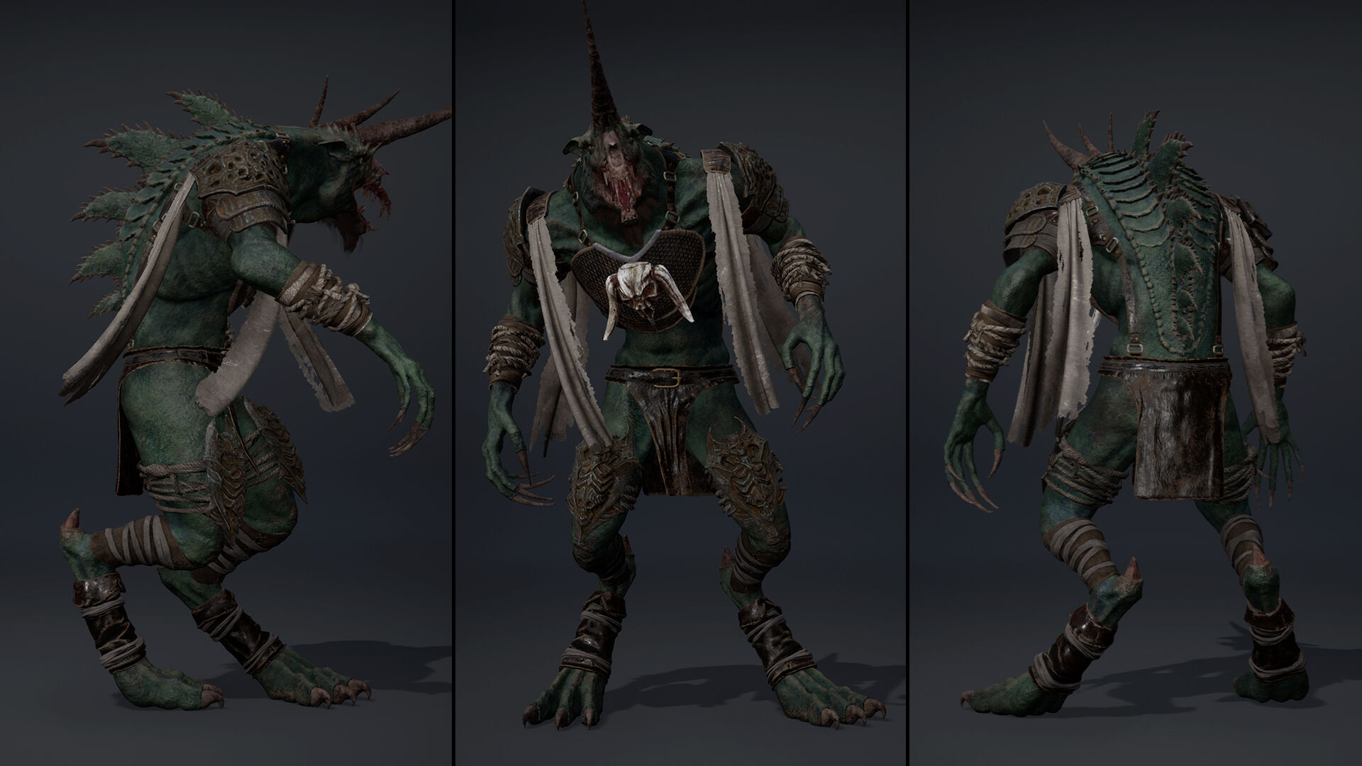 Ashen Barbarian Arm1 Low-poly 3D model_9