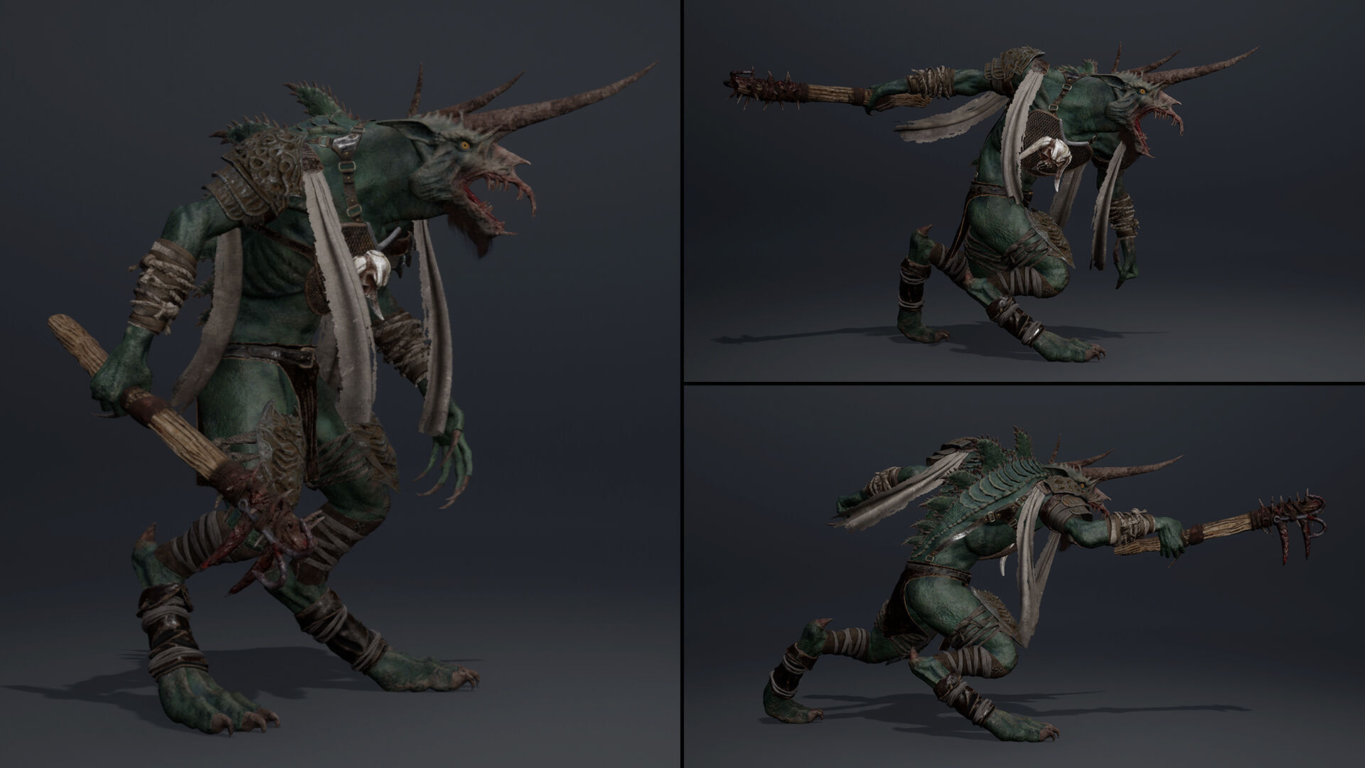 Ashen Barbarian Arm1 Low-poly 3D model_6