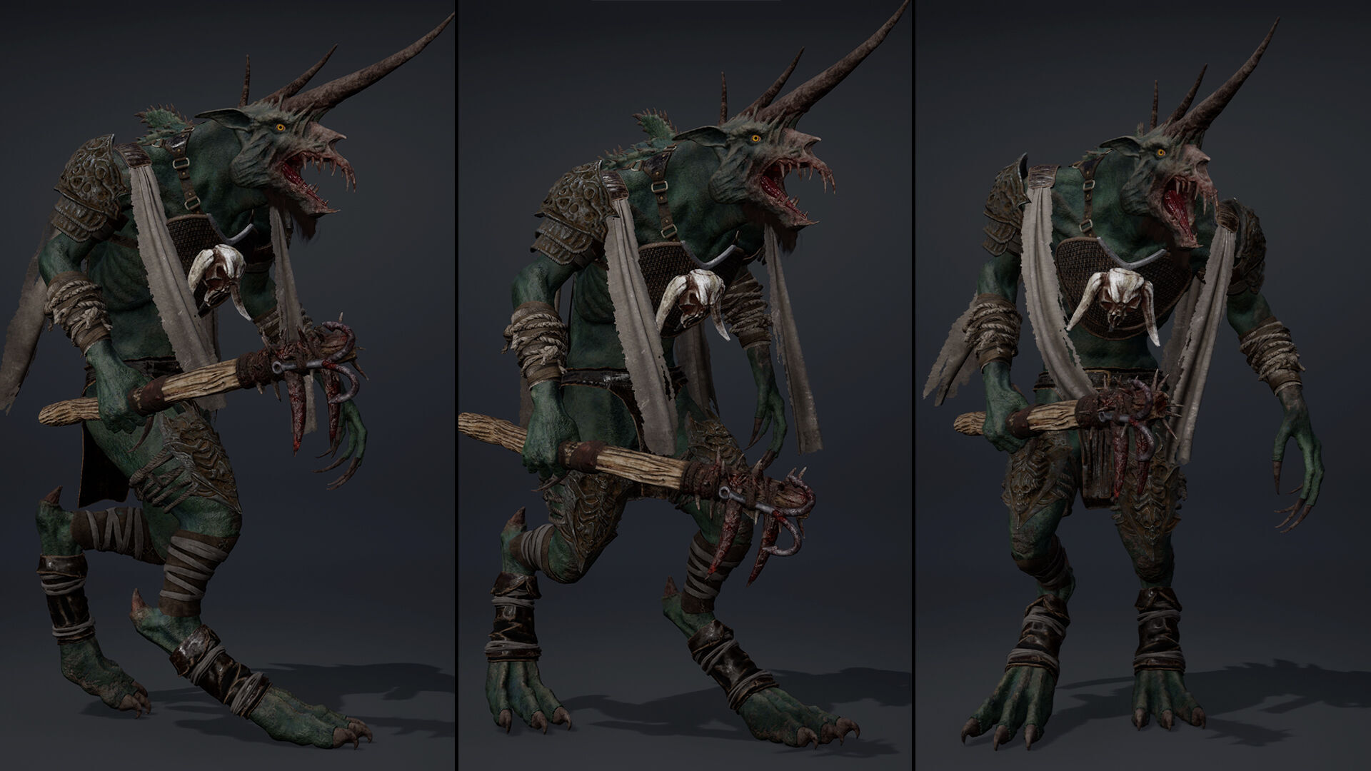 Ashen Barbarian Arm1 Low-poly 3D model_13