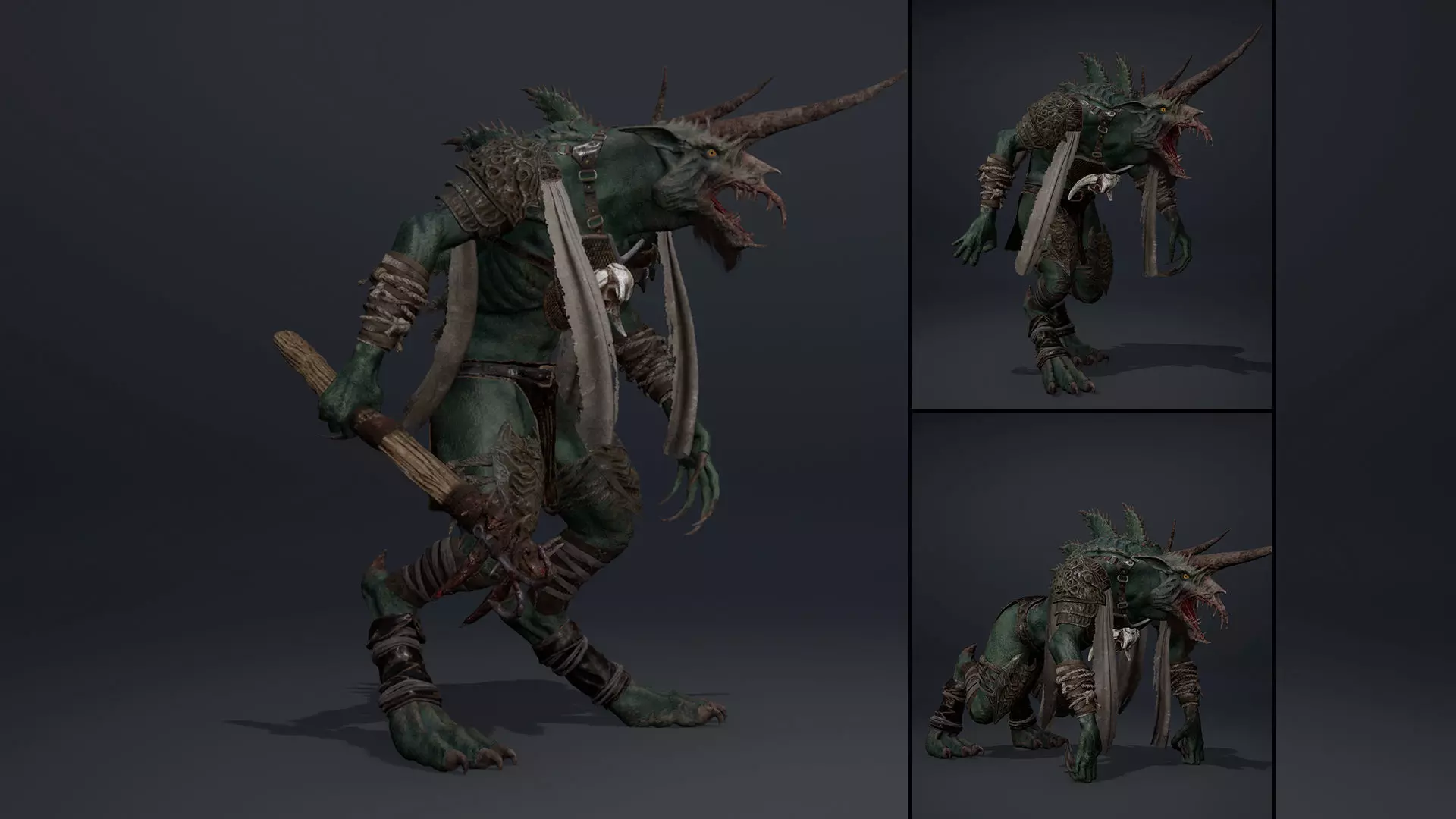 Ashen Barbarian Arm1 Low-poly 3D model_0