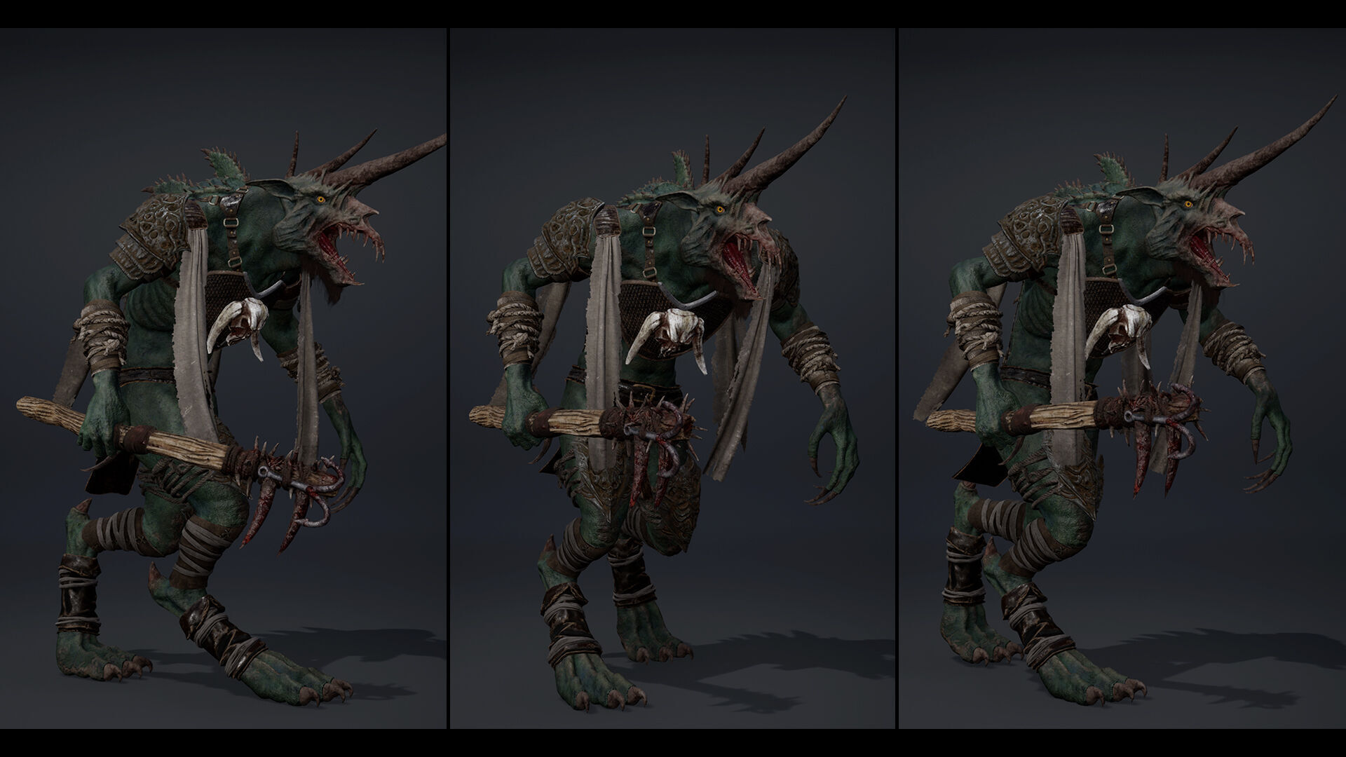 Ashen Barbarian Arm1 Low-poly 3D model_20