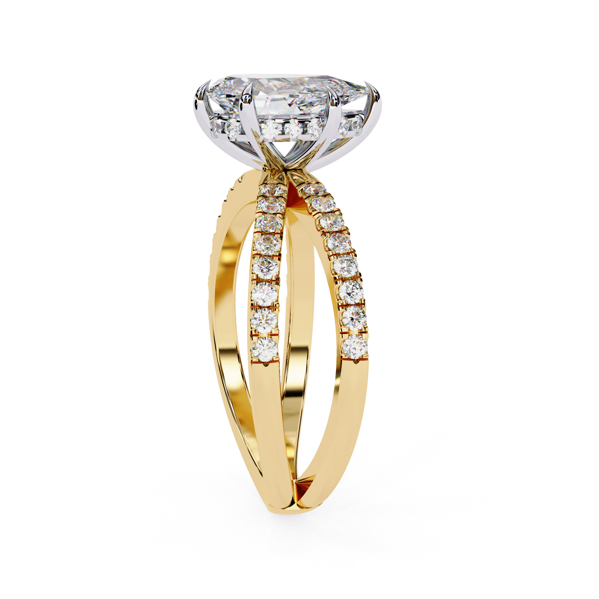 PEAR DIAMOND RING -CAD-082 3D model_7