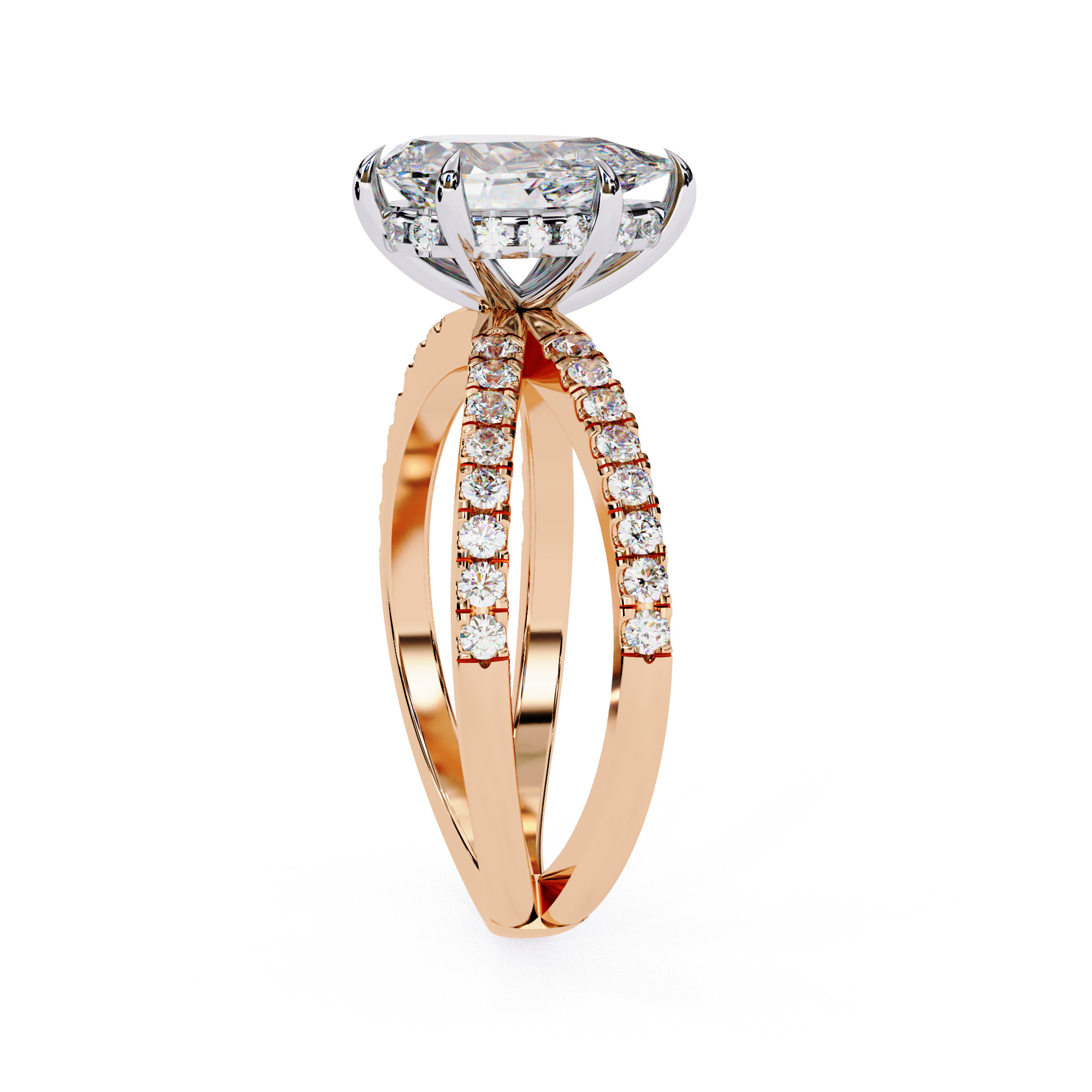PEAR DIAMOND RING -CAD-082 3D model_8