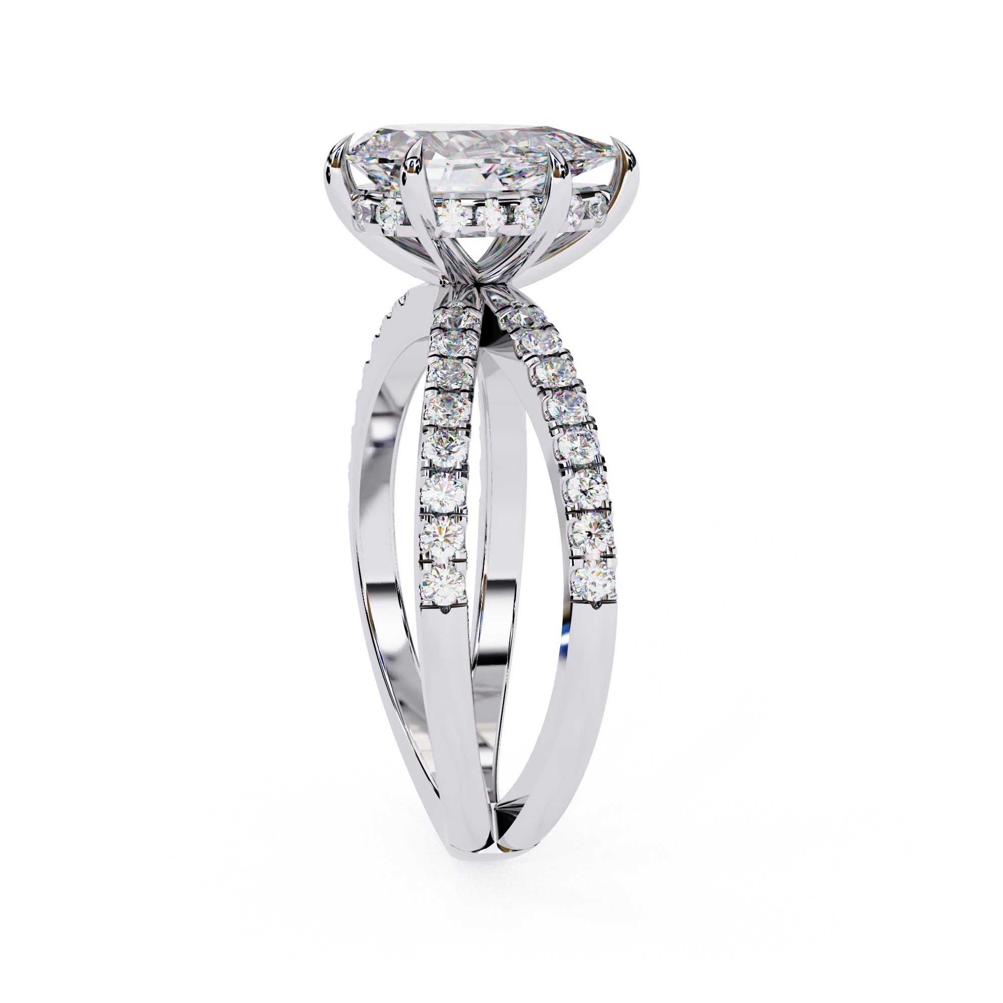 PEAR DIAMOND RING -CAD-082 3D model_6
