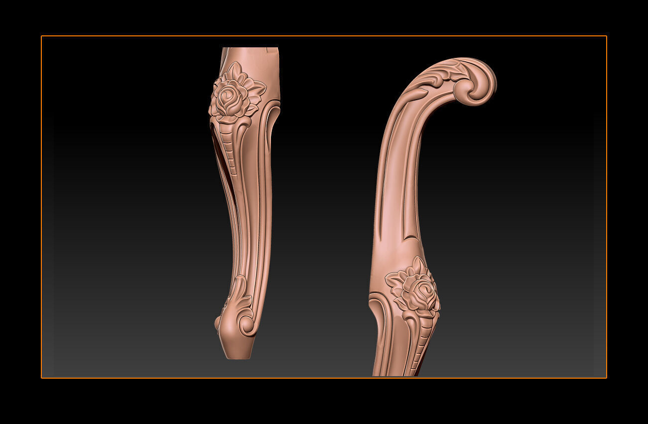 Classic Table and Chair Leg Model Kit - 036 3D print model_3