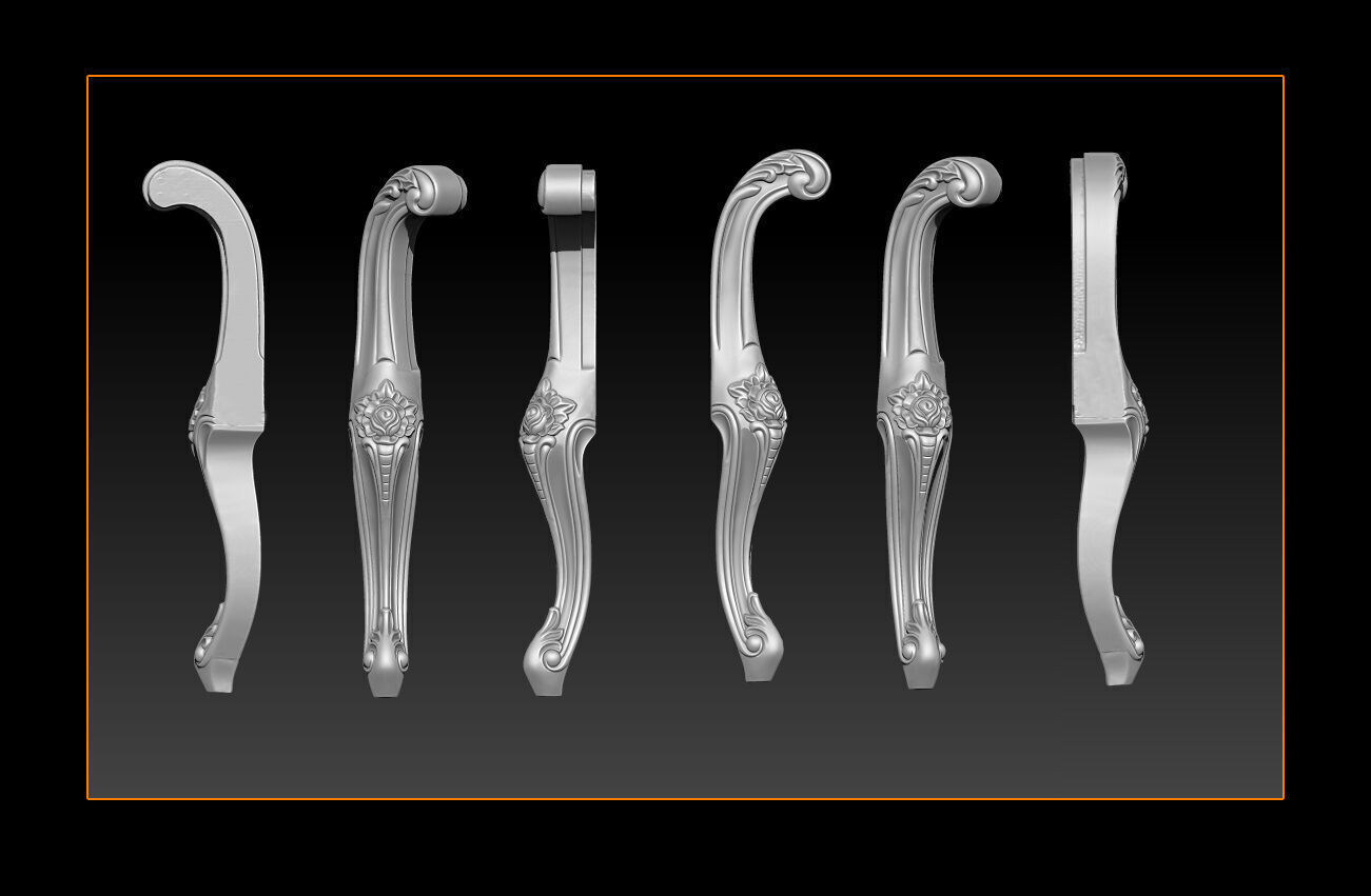 Classic Table and Chair Leg Model Kit - 036 3D print model_2