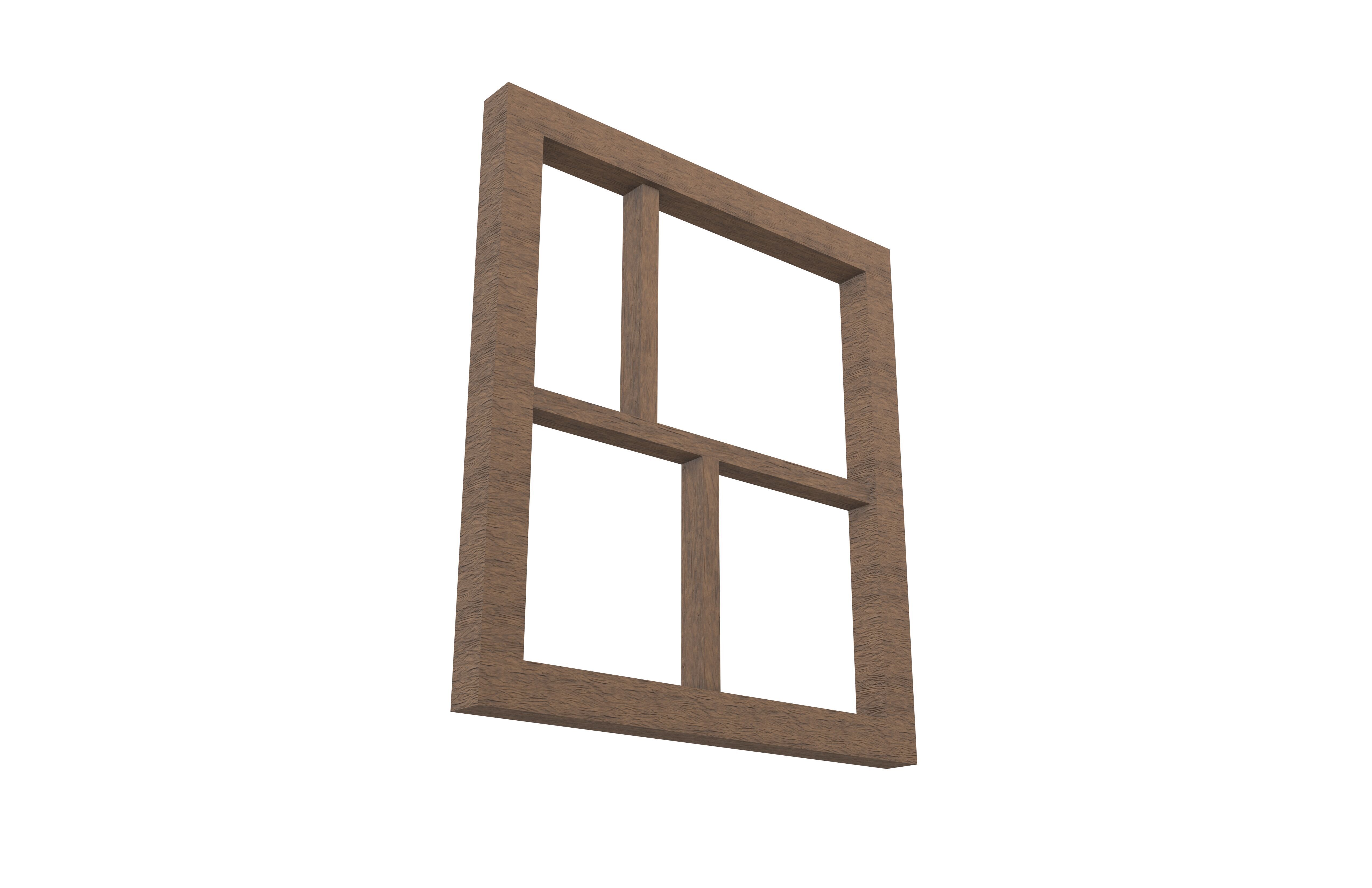 Wall Mounted Wooden Showcase v1 002 Low-poly 3D model_3