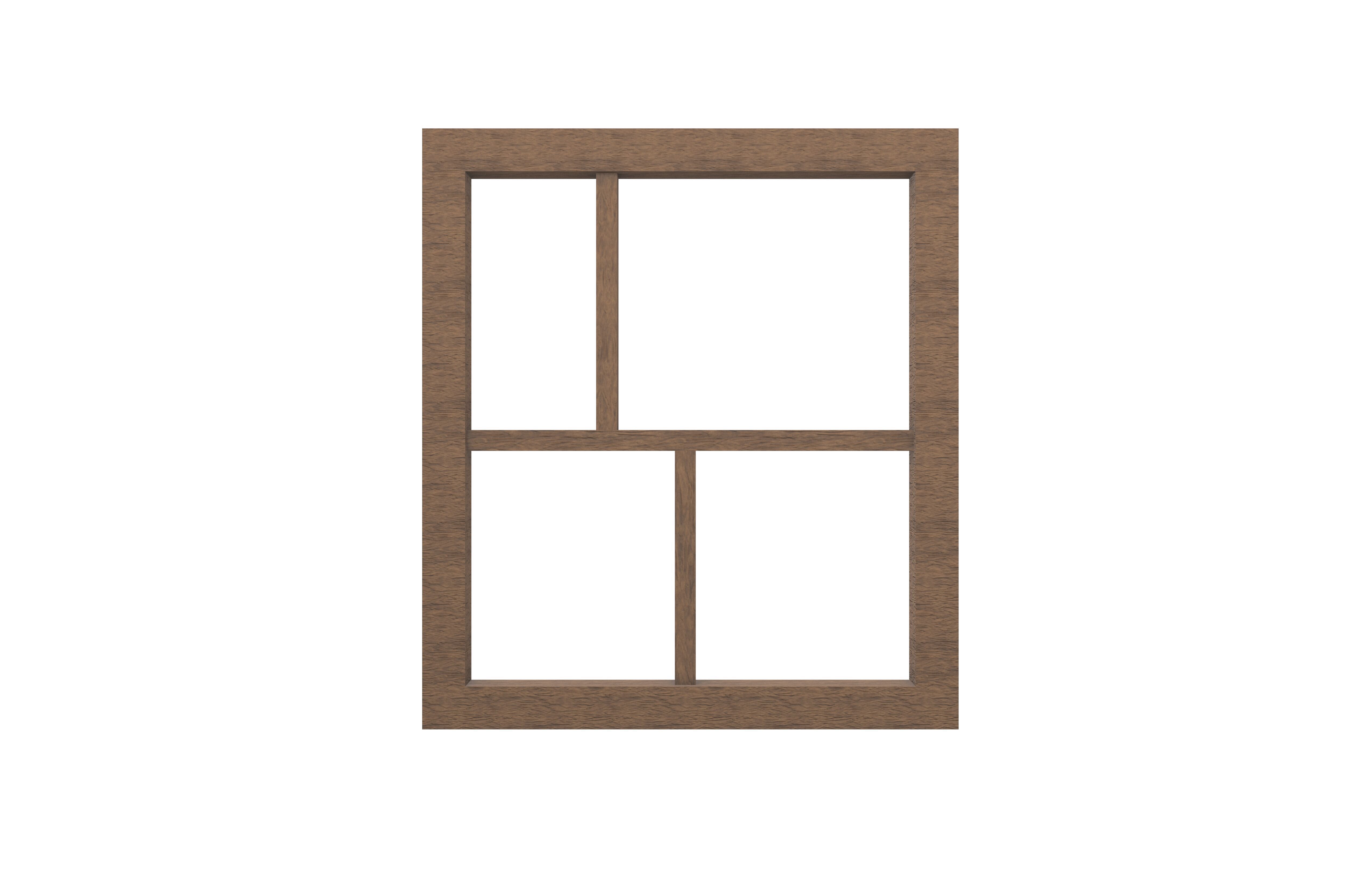 Wall Mounted Wooden Showcase v1 002 Low-poly 3D model_1