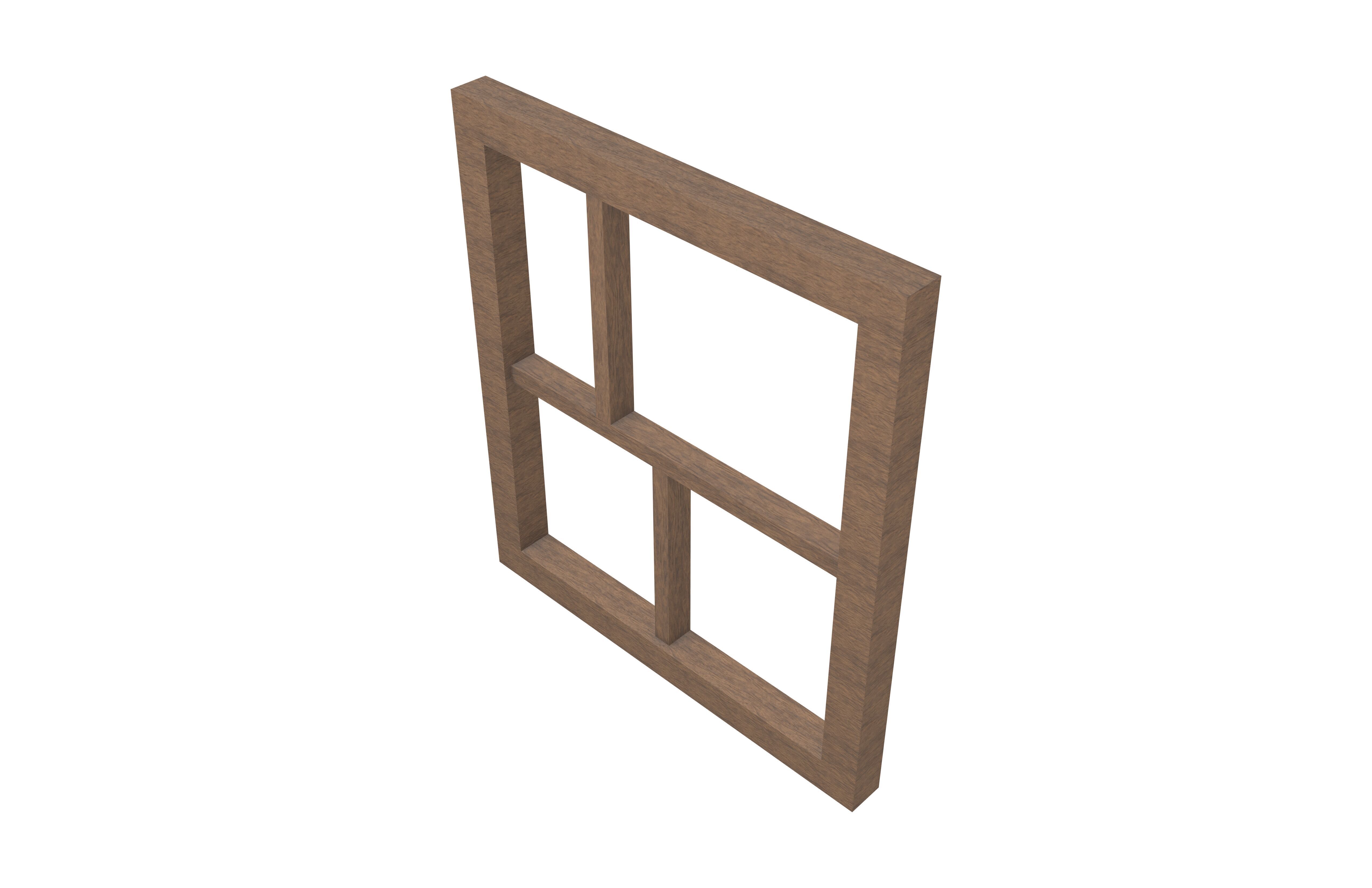 Wall Mounted Wooden Showcase v1 002 Low-poly 3D model_2