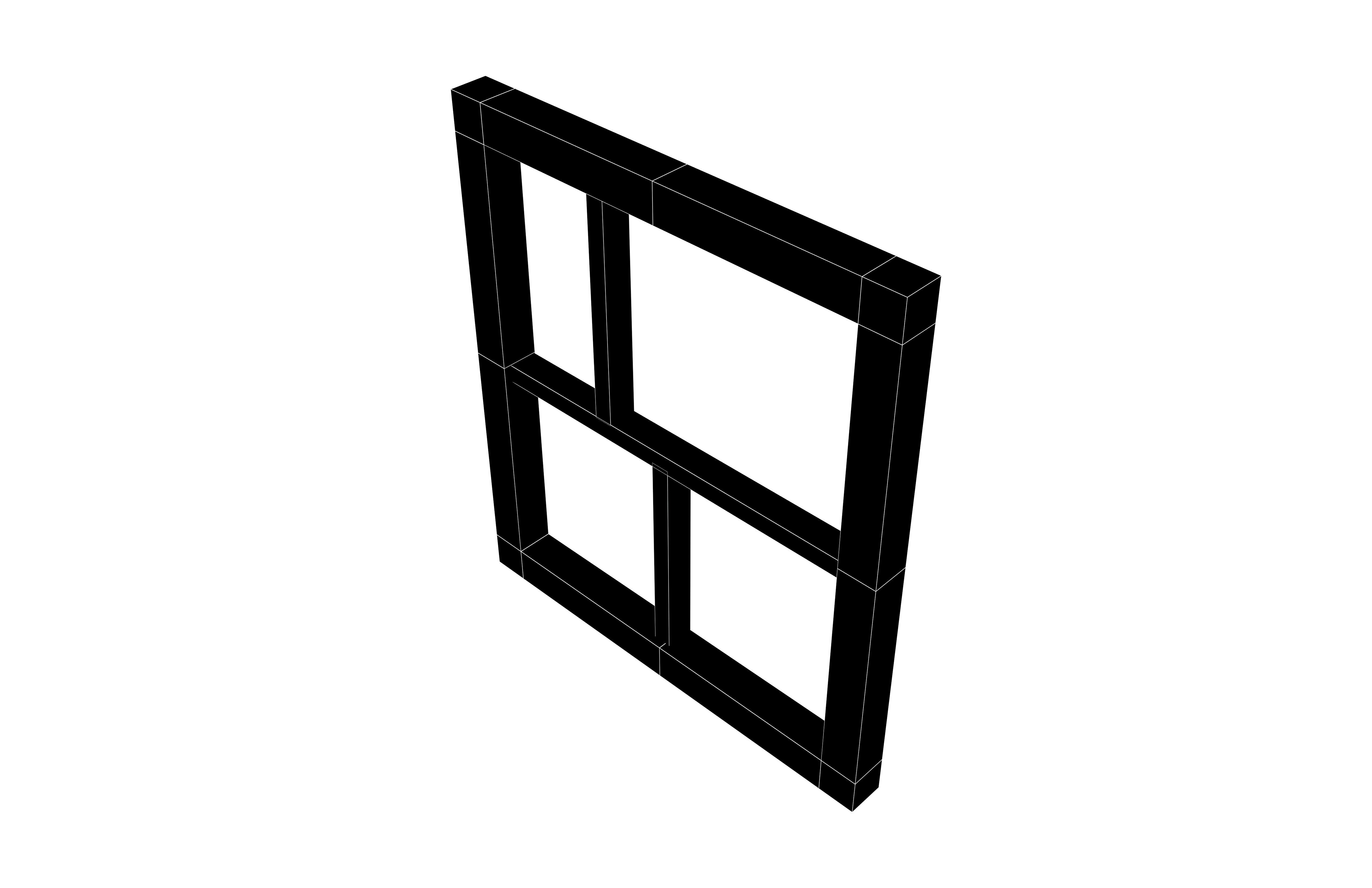Wall Mounted Wooden Showcase v1 002 Low-poly 3D model_6