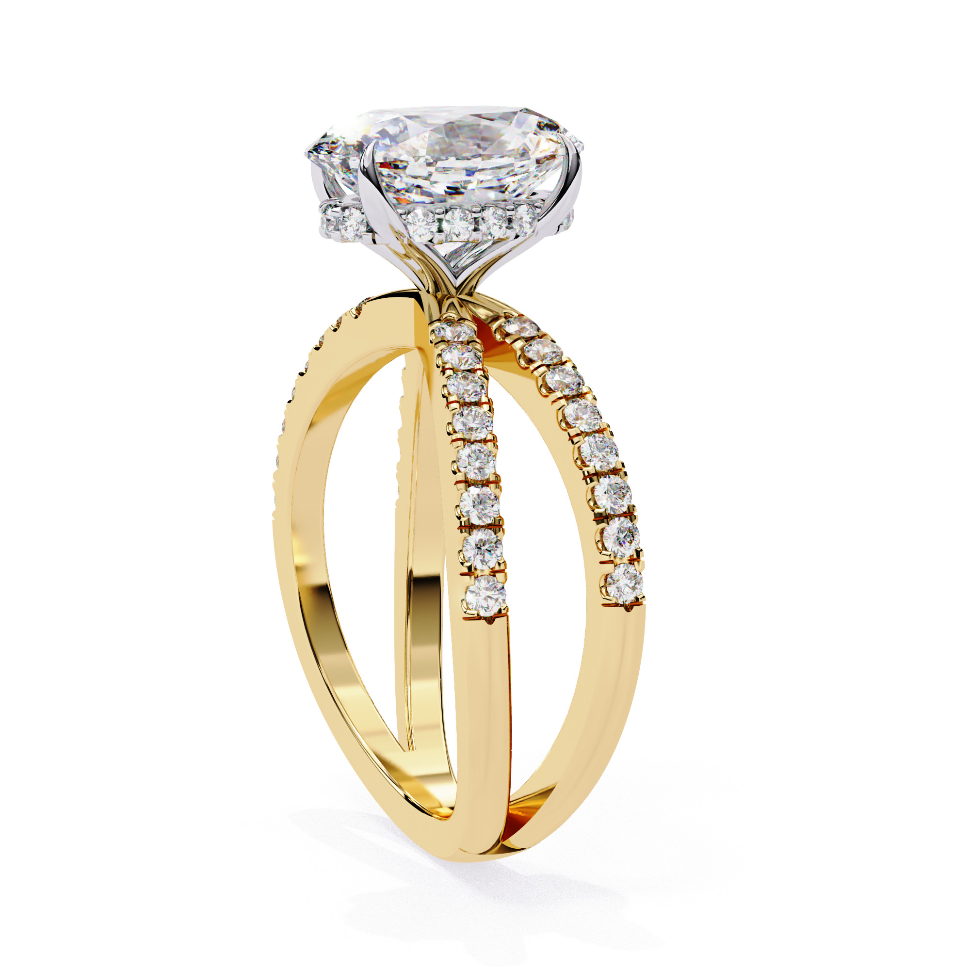 OVAL DIAMOND RING -CAD-081 3D model_10