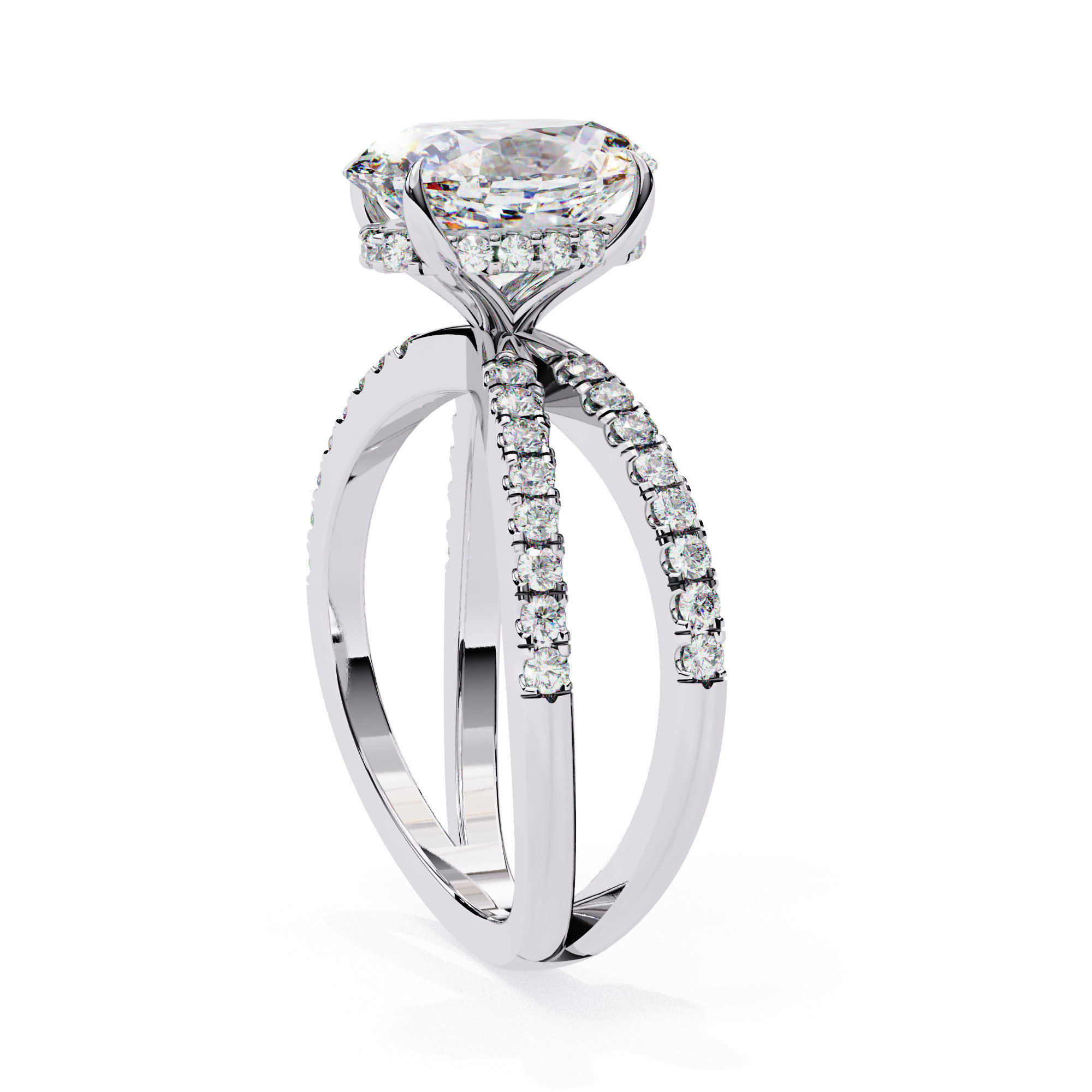 OVAL DIAMOND RING -CAD-081 3D model_9