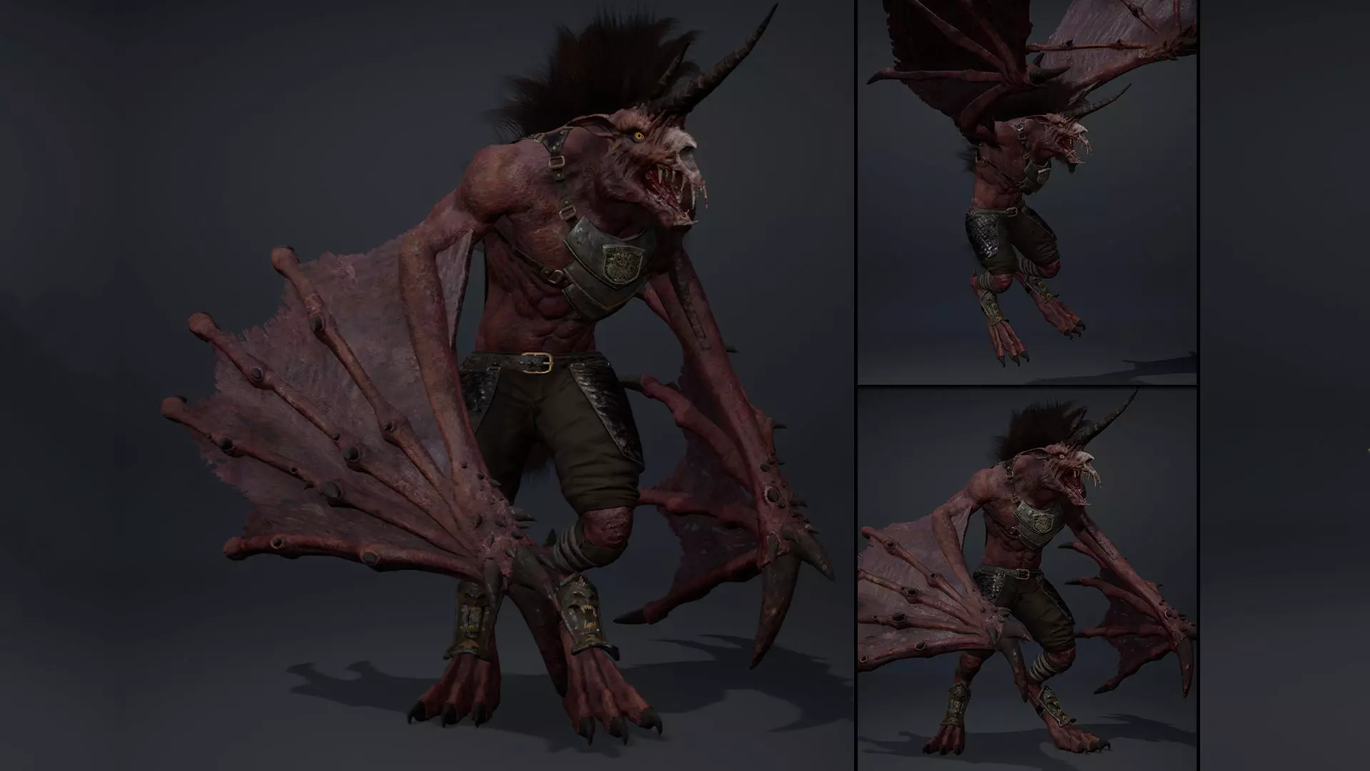 Ashen Spearman Wing2 Low-poly 3D model