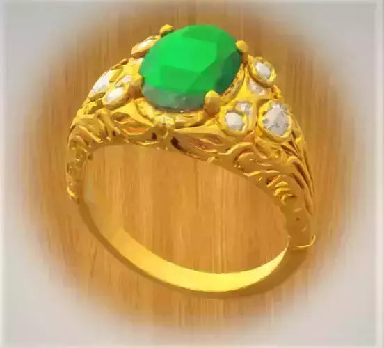 A golden ring 3D print model