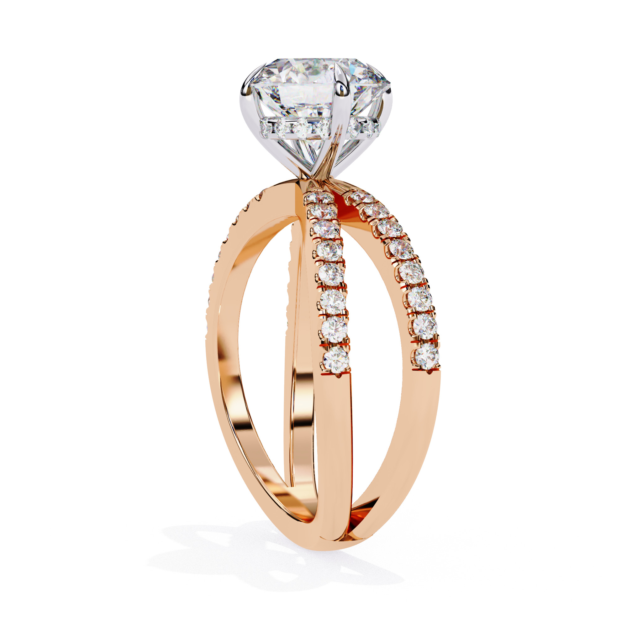 ROUND DIAMOND RING -CAD-083 3D model_9