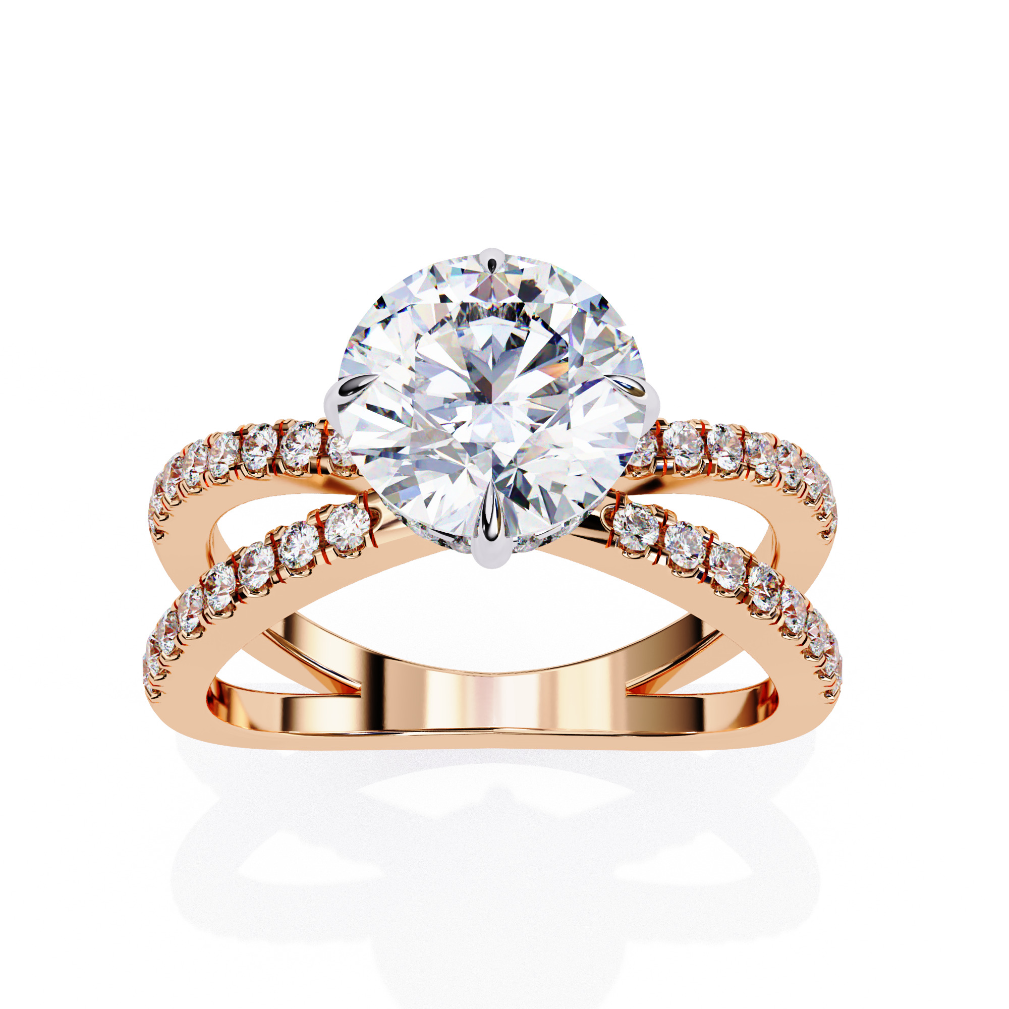 ROUND DIAMOND RING -CAD-083 3D model_6