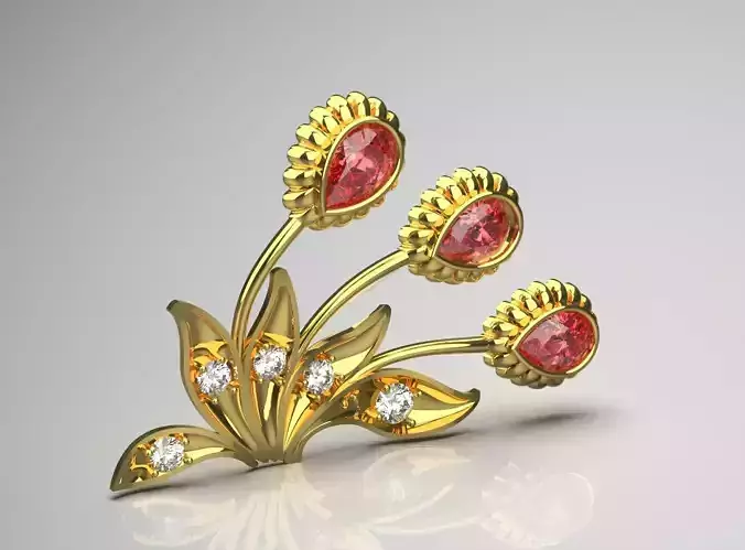 Solid Gold Brooch sj0015