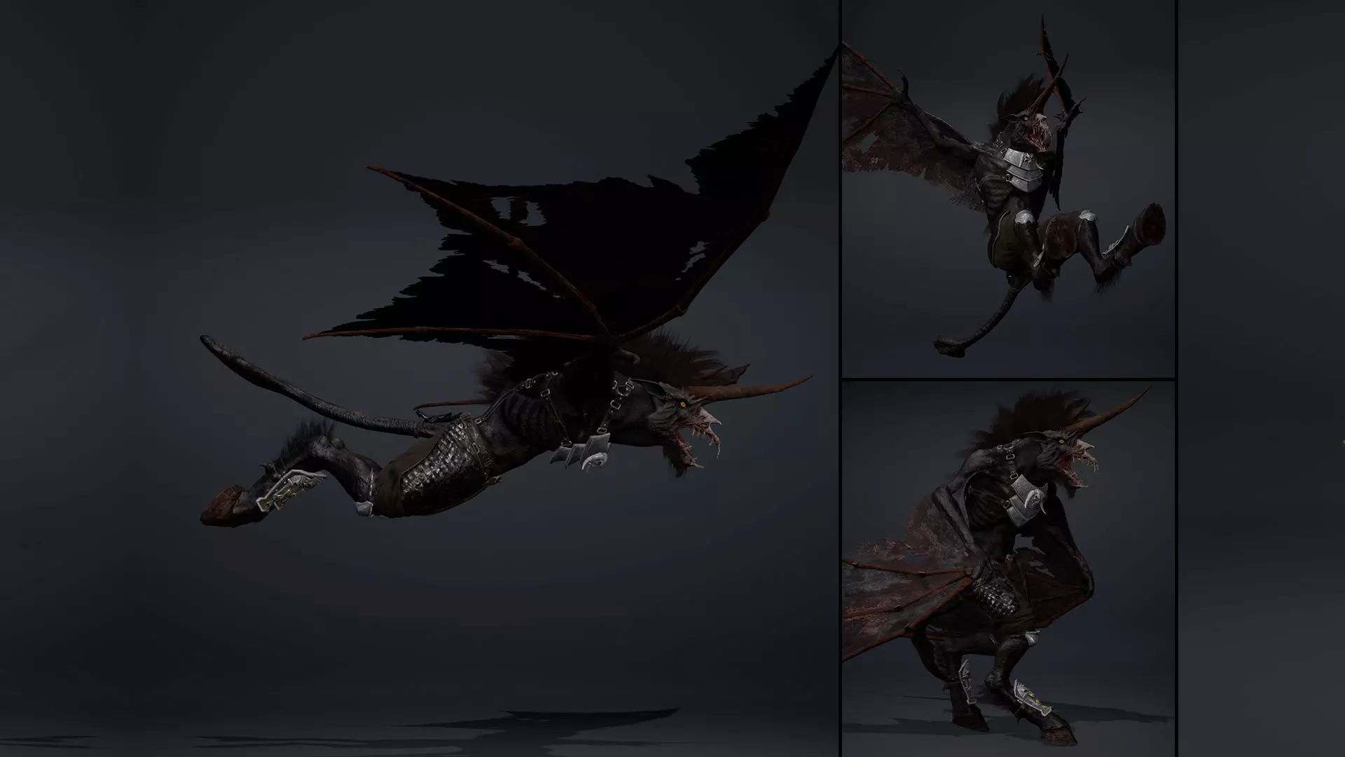 Ashen Spearman Wing1 Low-poly 3D model_0