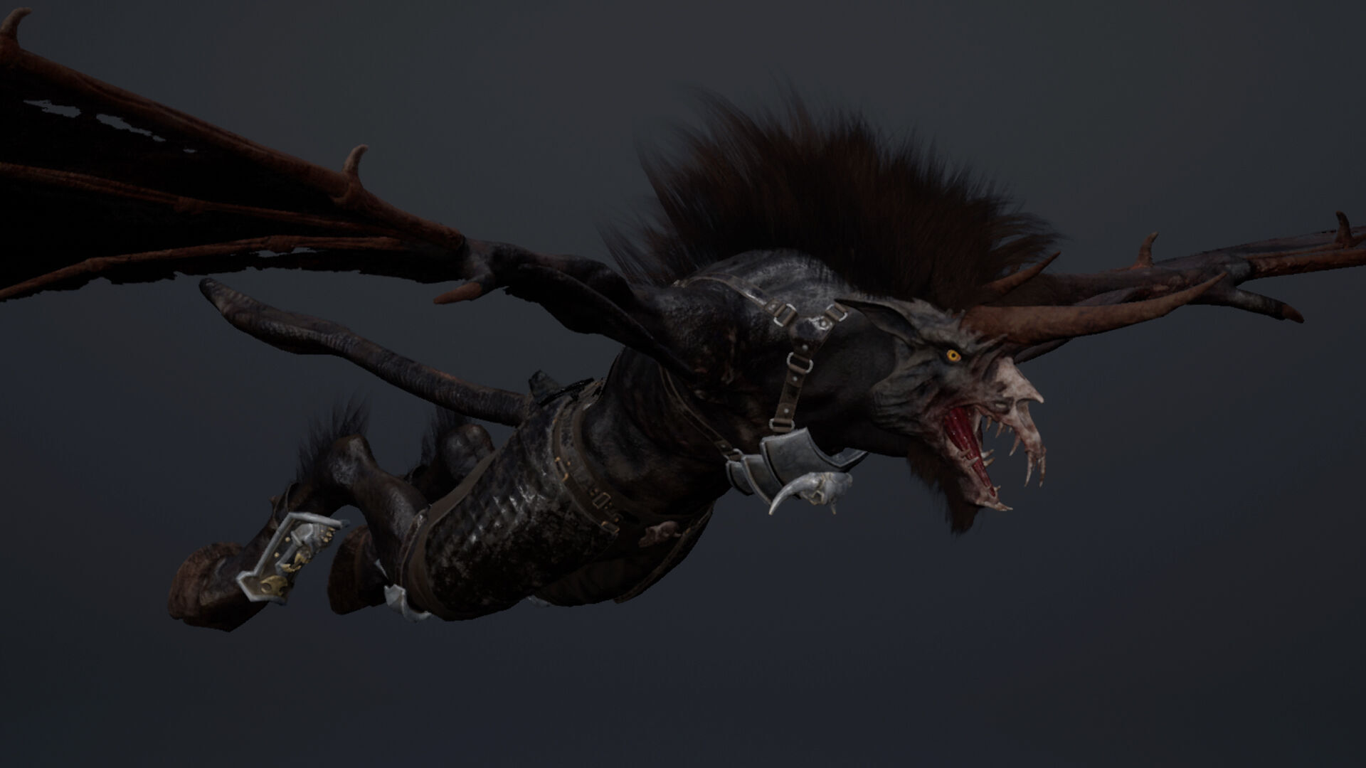 Ashen Spearman Wing1 Low-poly 3D model_11