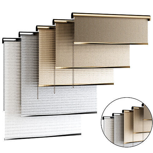 Roman Pleated Blinds Low-poly 3D model