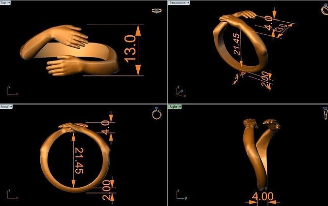 Hand ring 3D print model