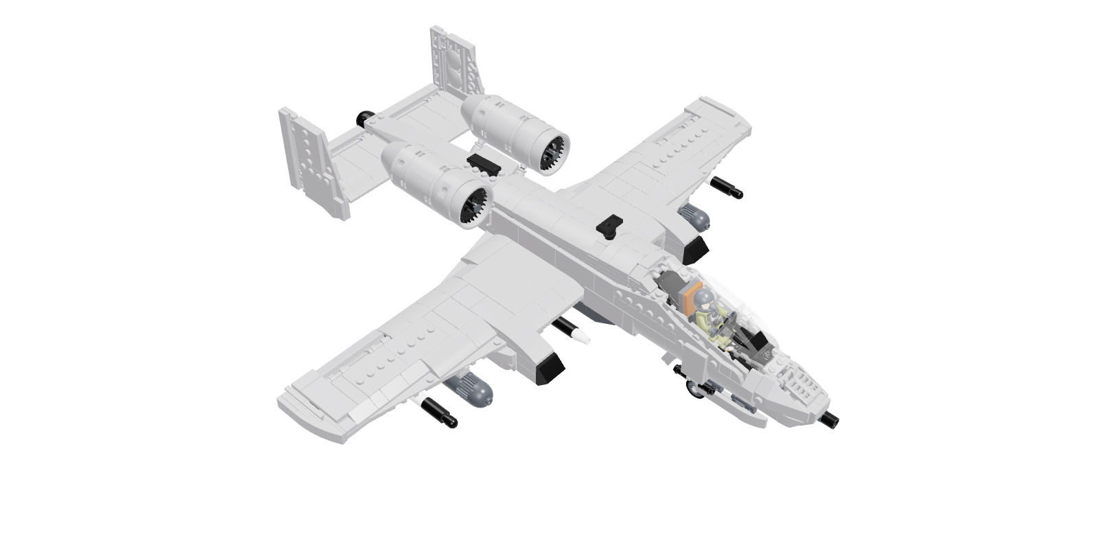 MocBricks3D - A-10 Thunderbolt II Warthog 3D print model_4