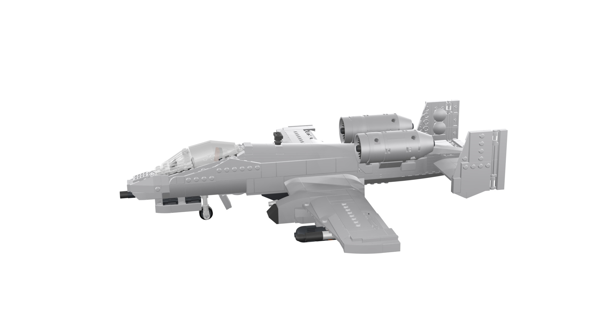 MocBricks3D - A-10 Thunderbolt II Warthog 3D print model_40
