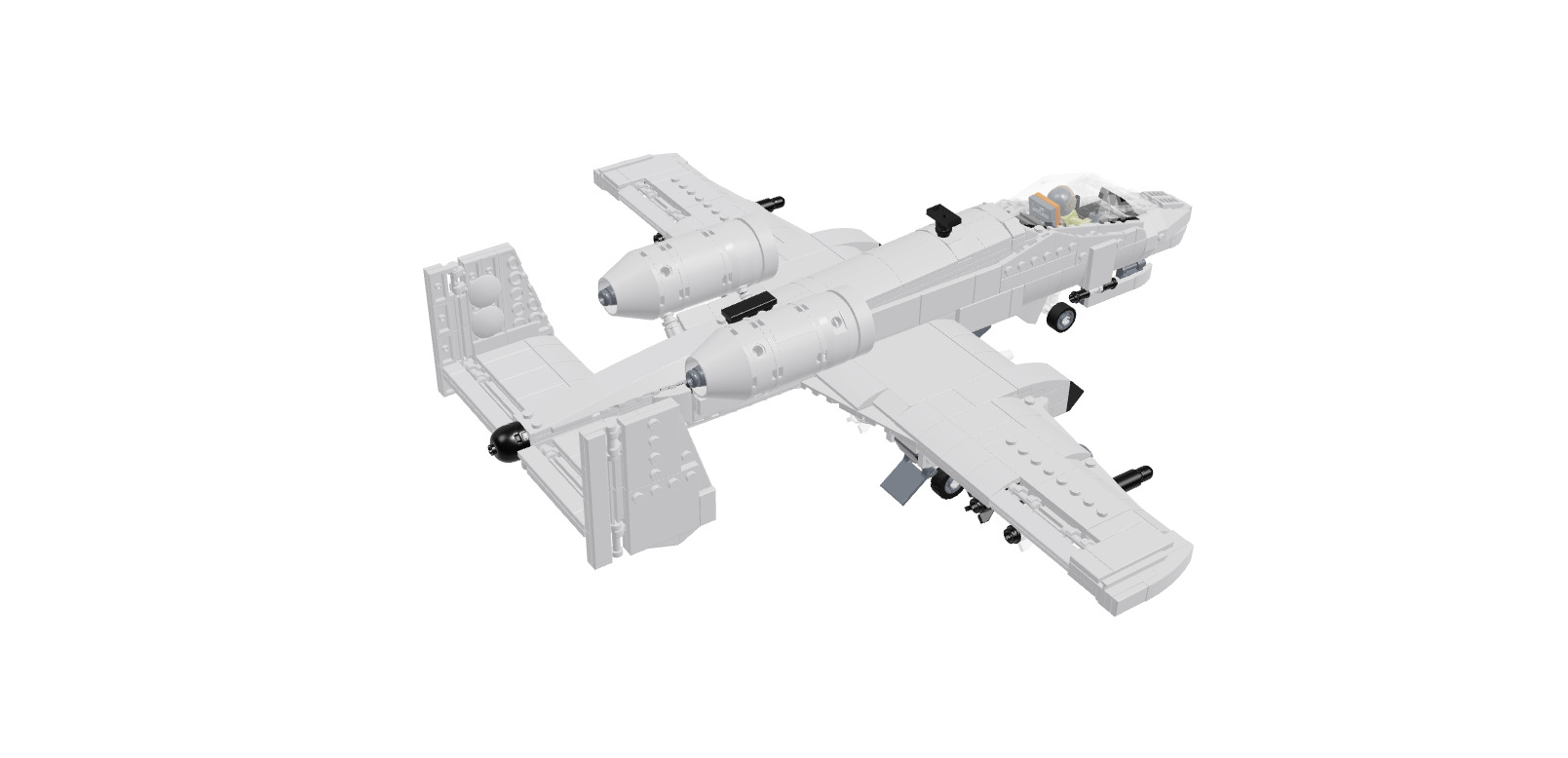 MocBricks3D - A-10 Thunderbolt II Warthog 3D print model_3
