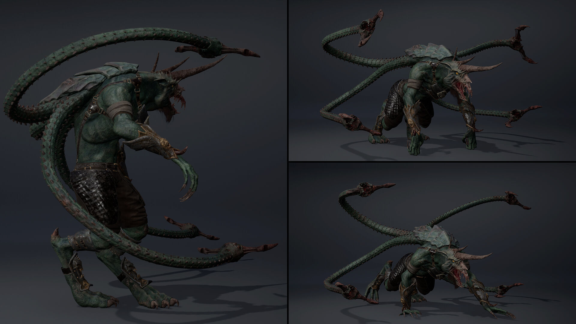 Ashen Spearman Tentacle Low-poly 3D model_16
