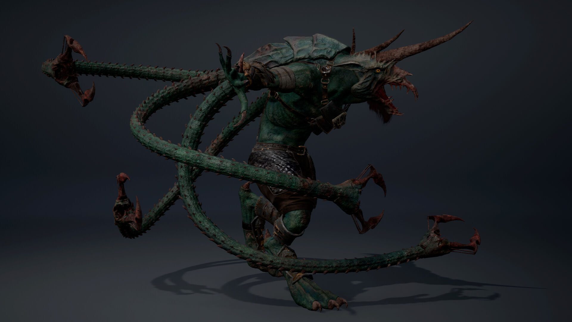 Ashen Spearman Tentacle Low-poly 3D model_6