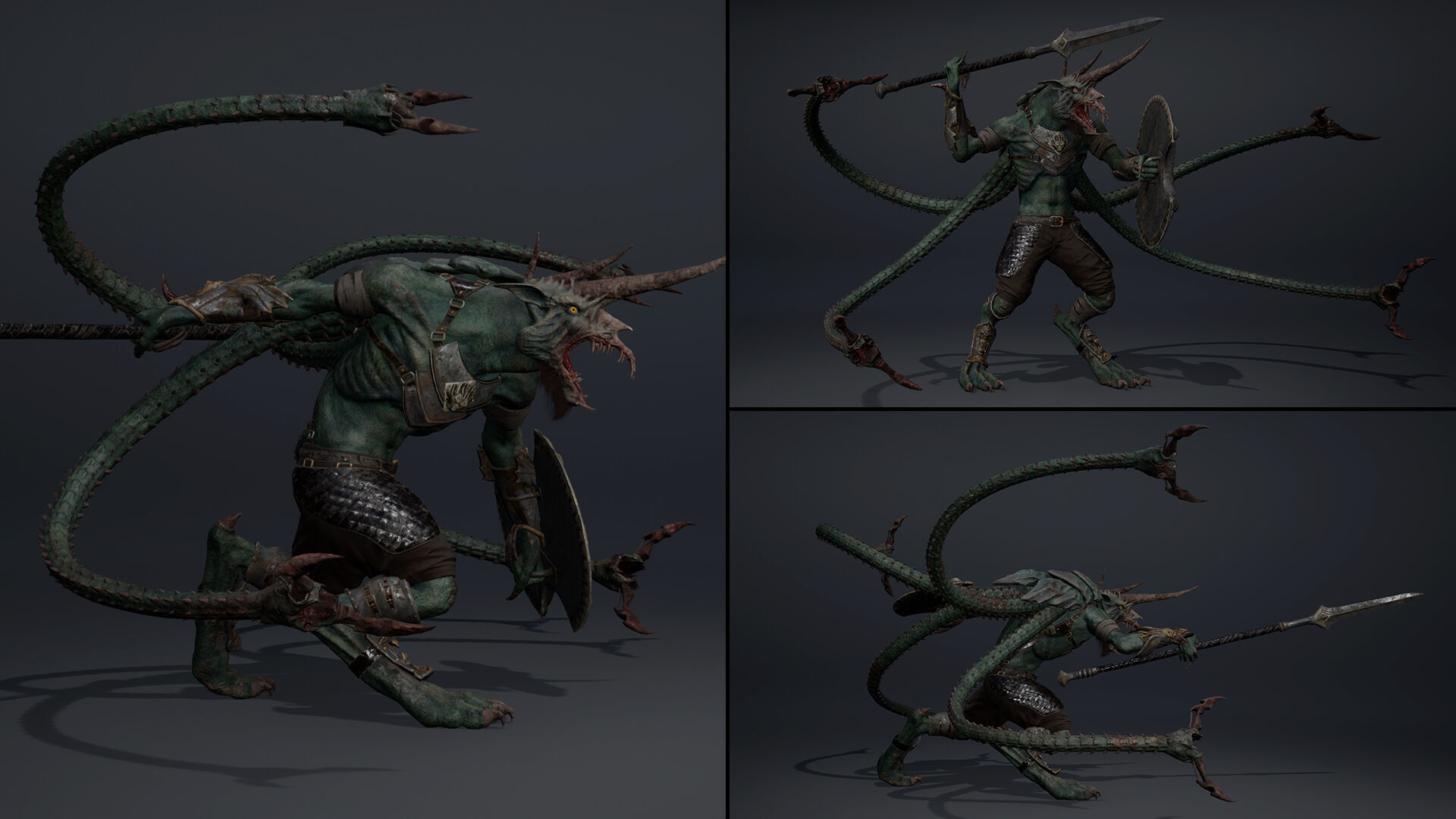 Ashen Spearman Tentacle Low-poly 3D model_8