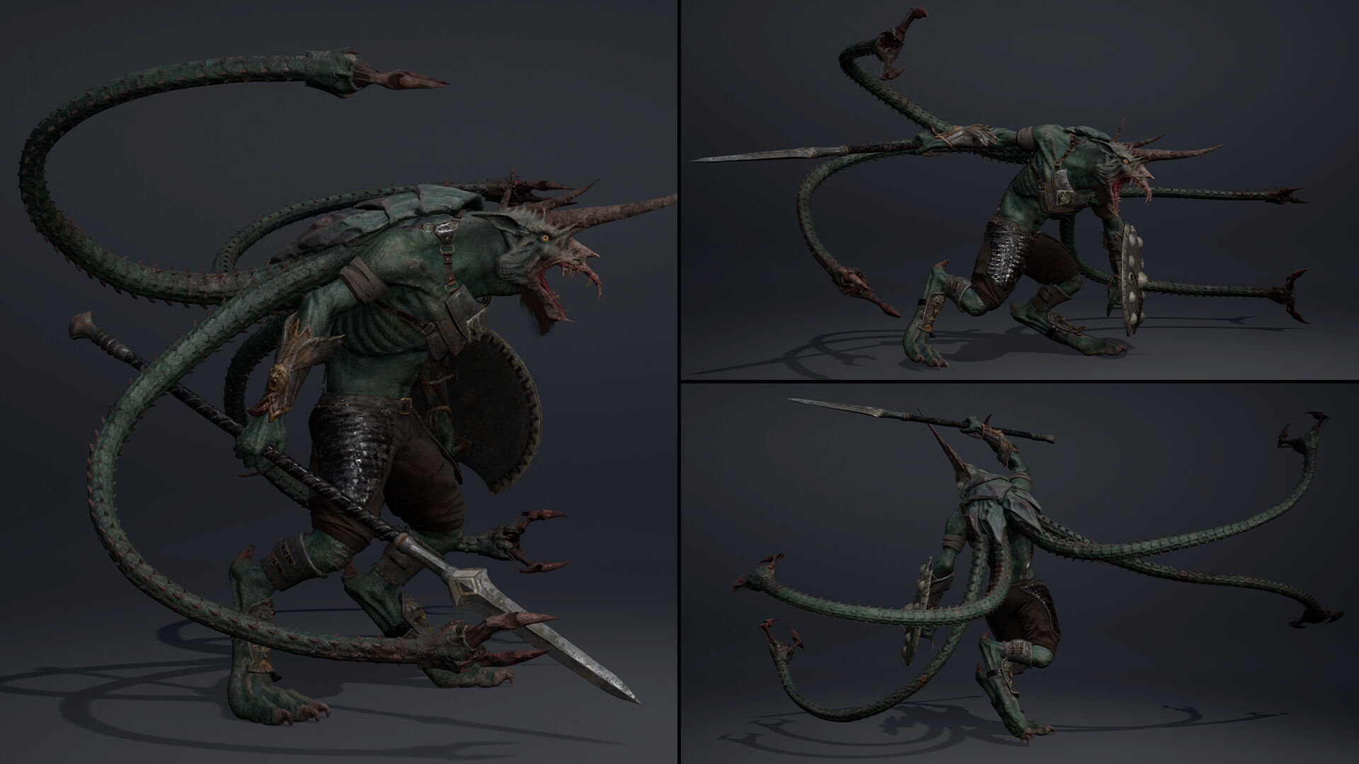 Ashen Spearman Tentacle Low-poly 3D model_7