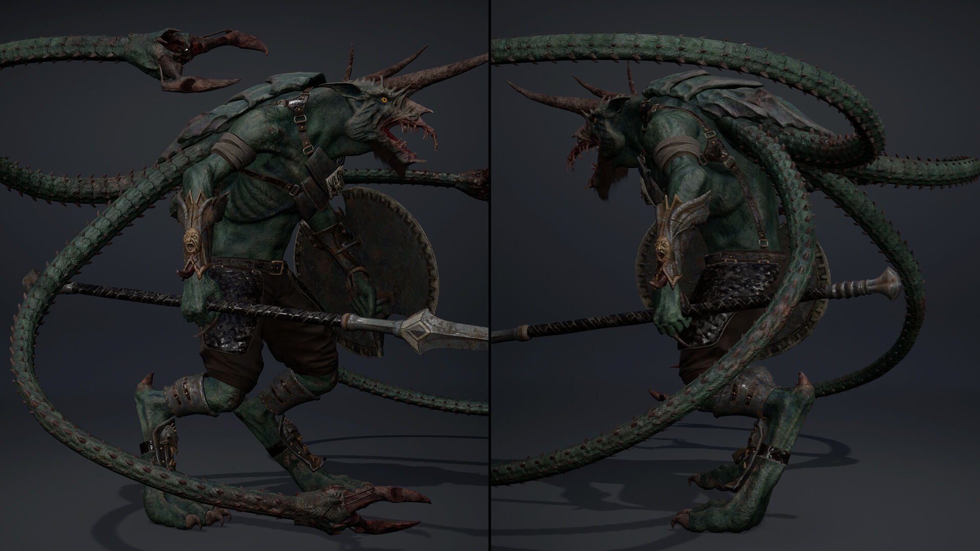 Ashen Spearman Tentacle Low-poly 3D model_5