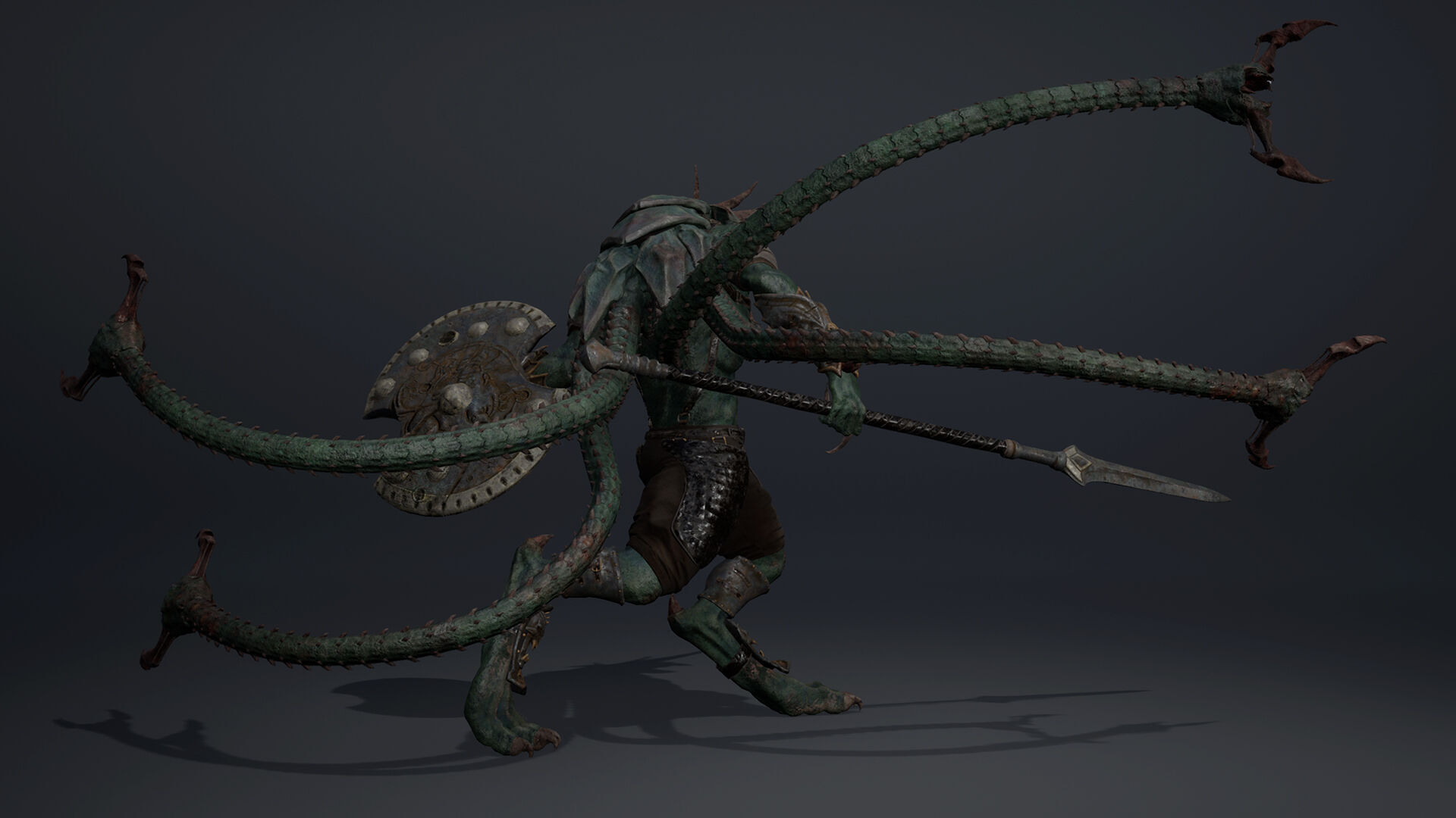 Ashen Spearman Tentacle Low-poly 3D model_15