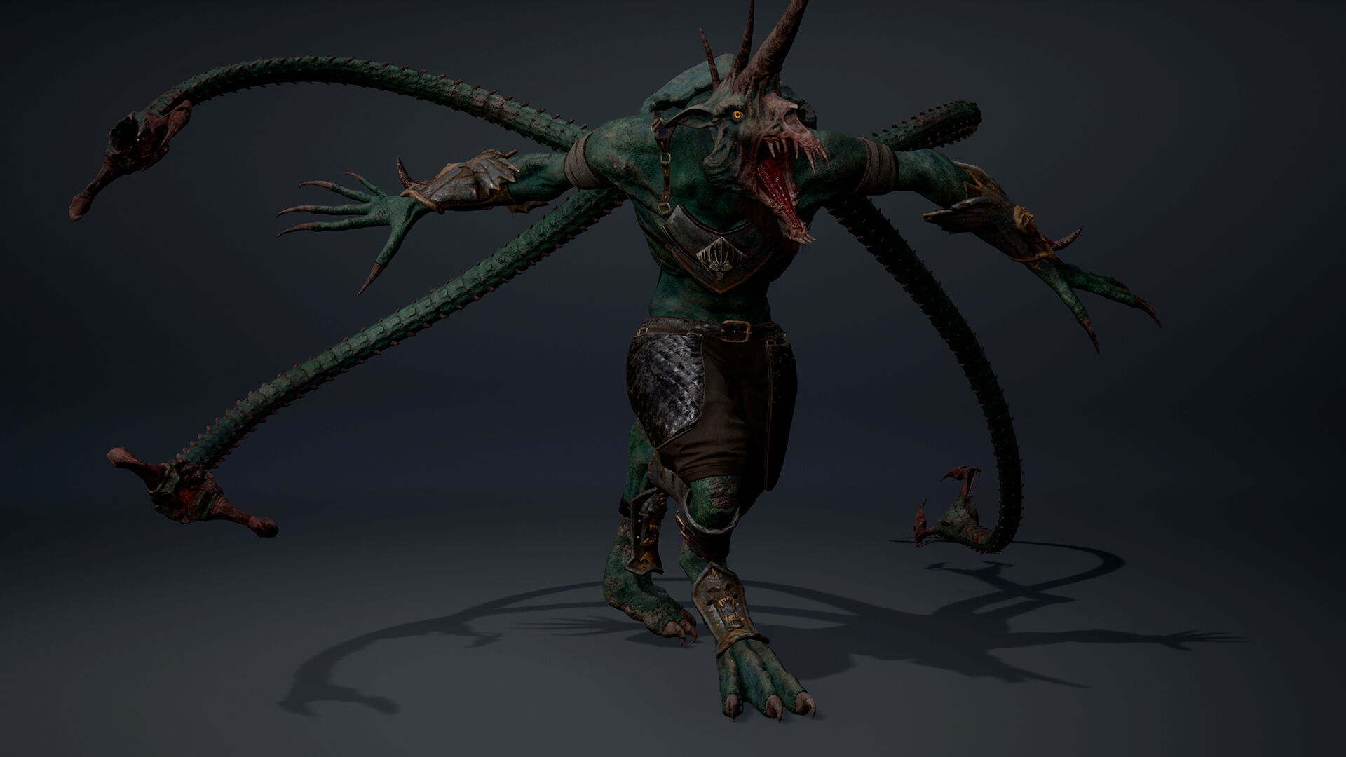 Ashen Spearman Tentacle Low-poly 3D model_12