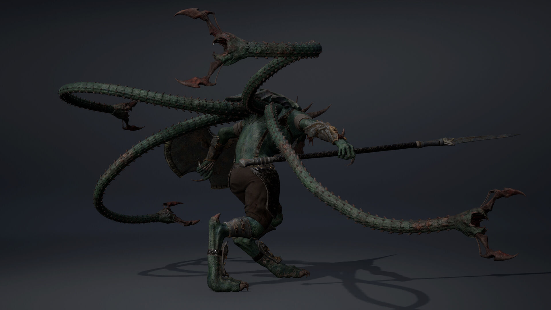 Ashen Spearman Tentacle Low-poly 3D model_14