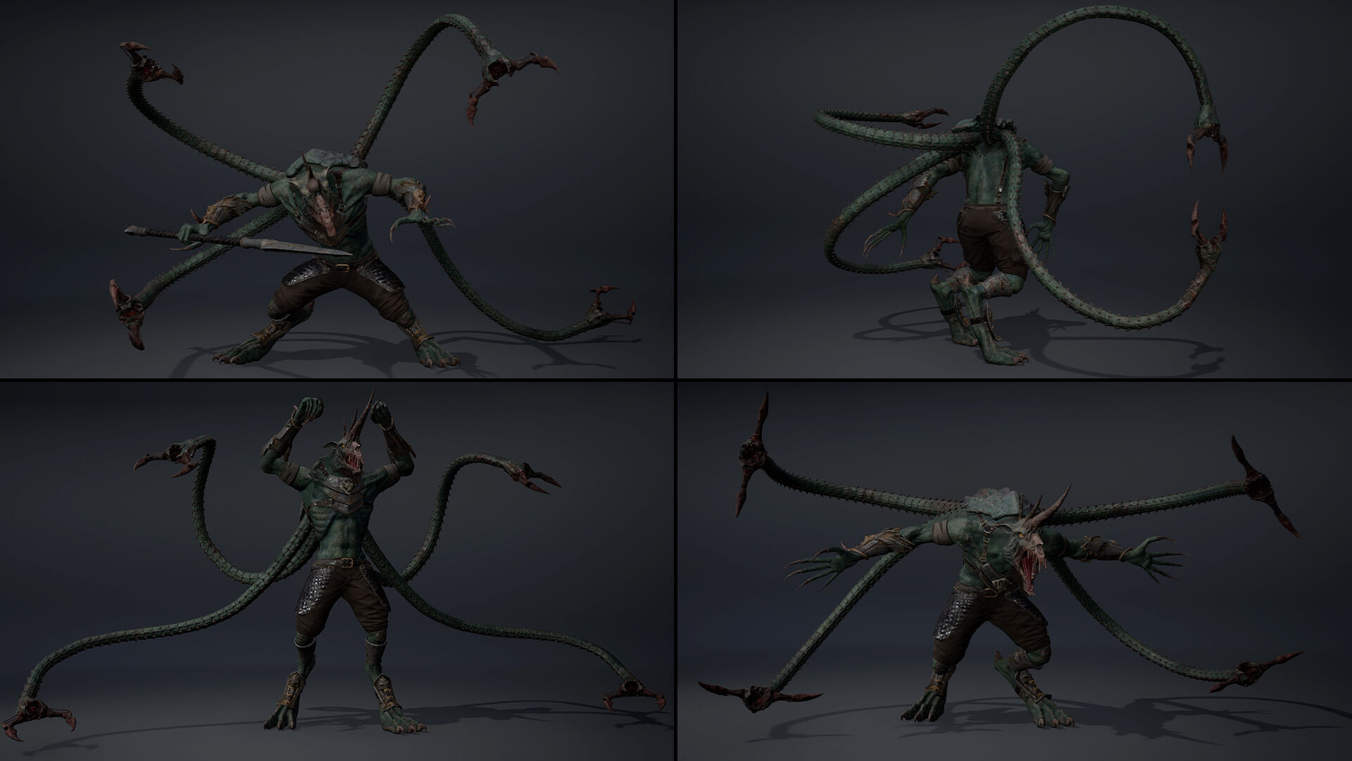 Ashen Spearman Tentacle Low-poly 3D model_19