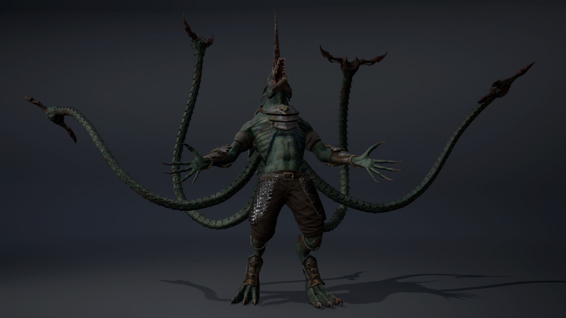 Ashen Spearman Tentacle Low-poly 3D model_17