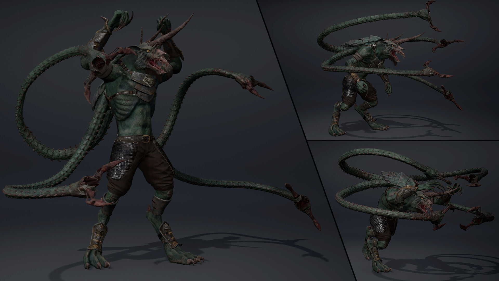 Ashen Spearman Tentacle Low-poly 3D model_9